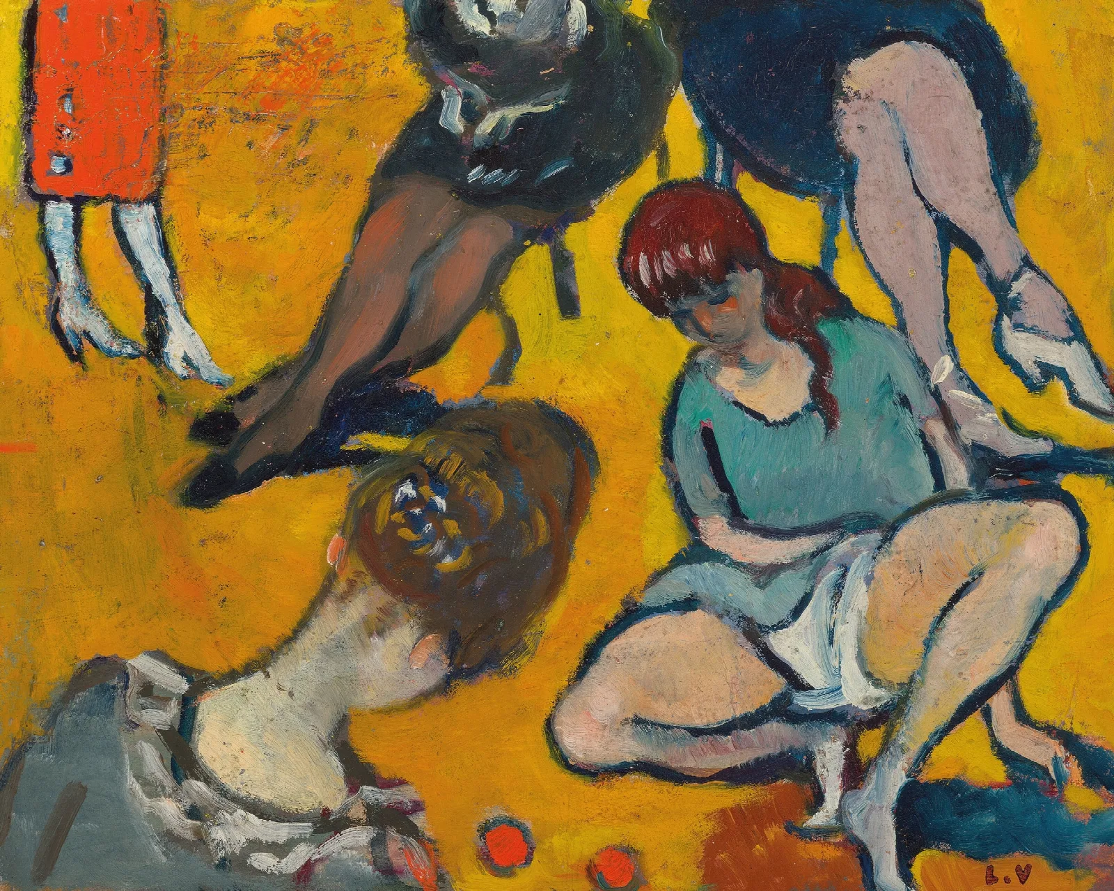 Fillette Jouant Au Bois Wall Art by Louis Valtat - Canvas Print