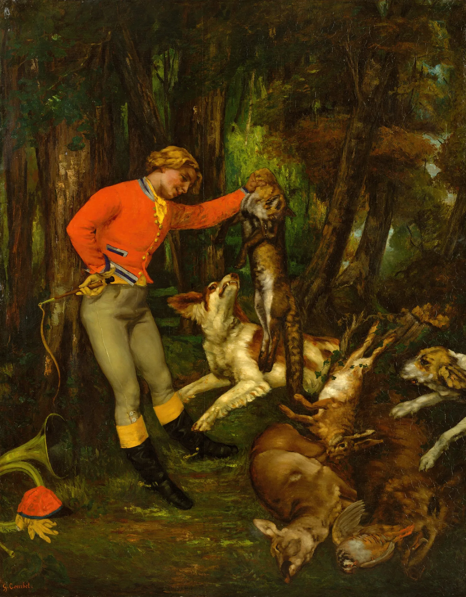 After The Hunt 6 Wall Art by Gustave Courbet - Canvas Print