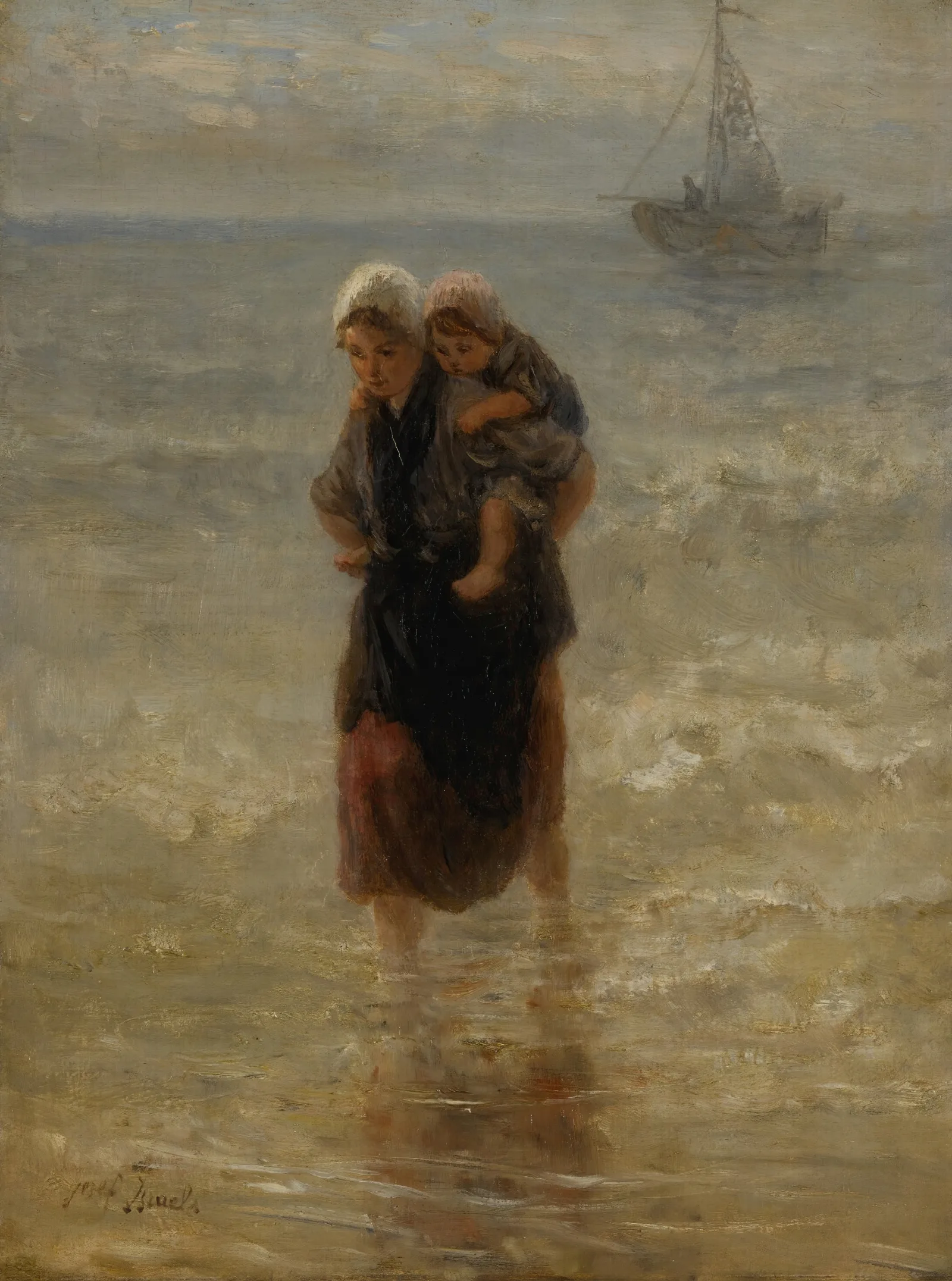 At Sea 2 Wall Art by Jozef Israëls - Canvas Print