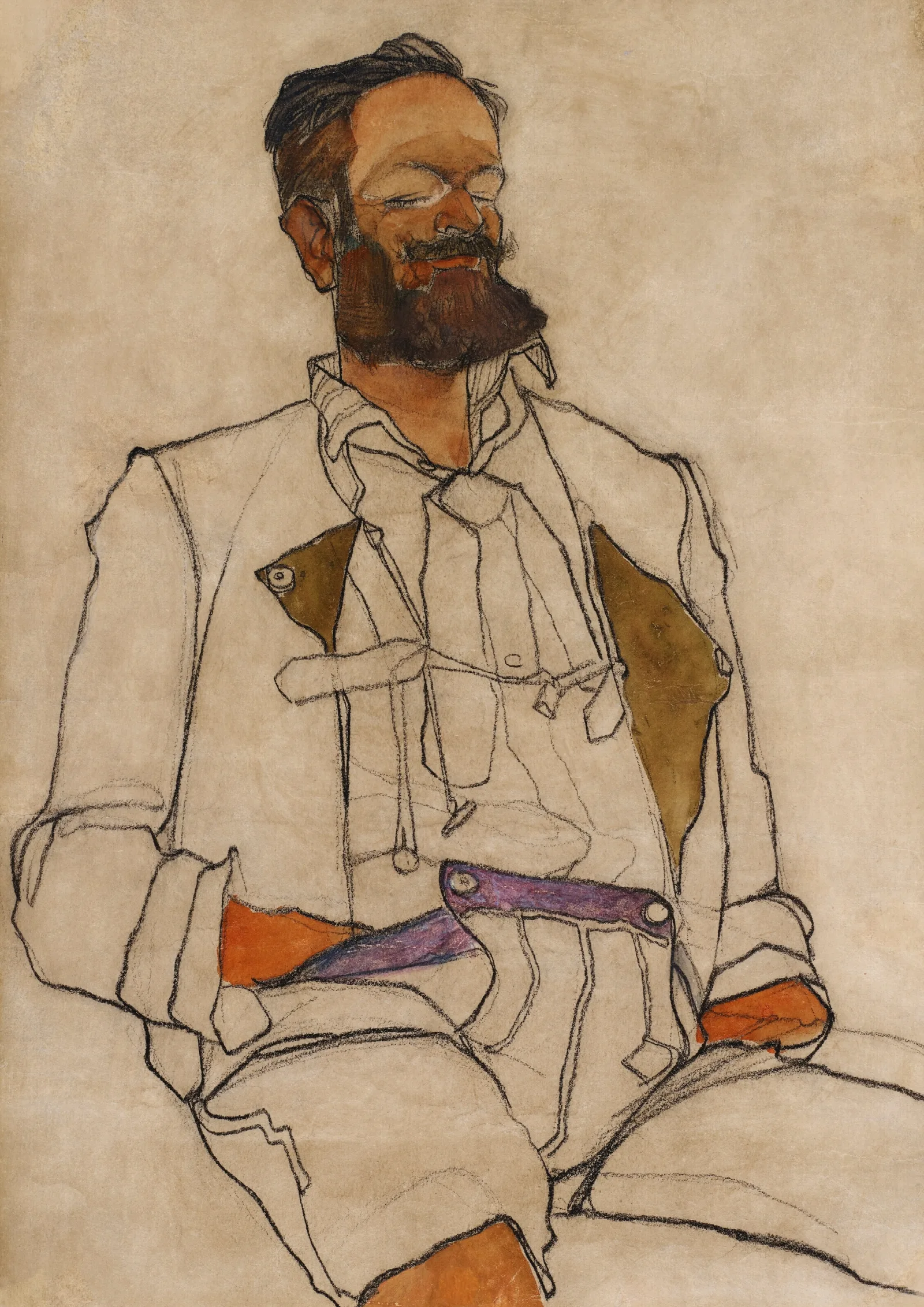 Bildnis Eines Herren Carl Reininghaus Wall Art by Egon Schiele - Canvas Print