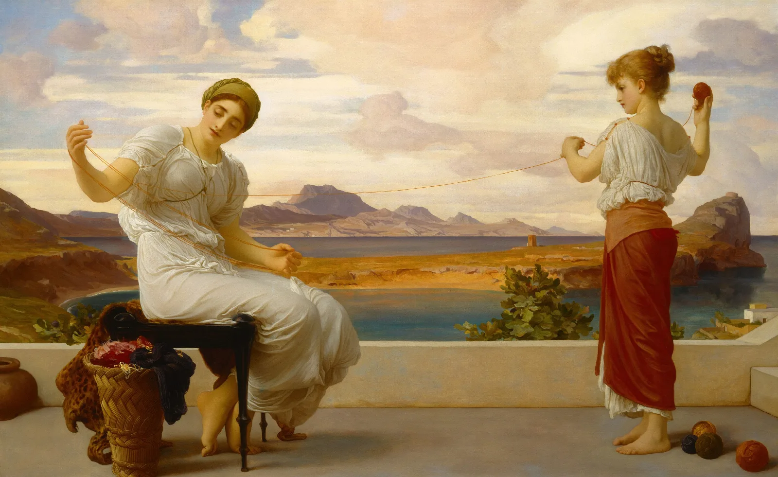 Winding The Skein Wall Art by Frederic Leighton - Canvas Print