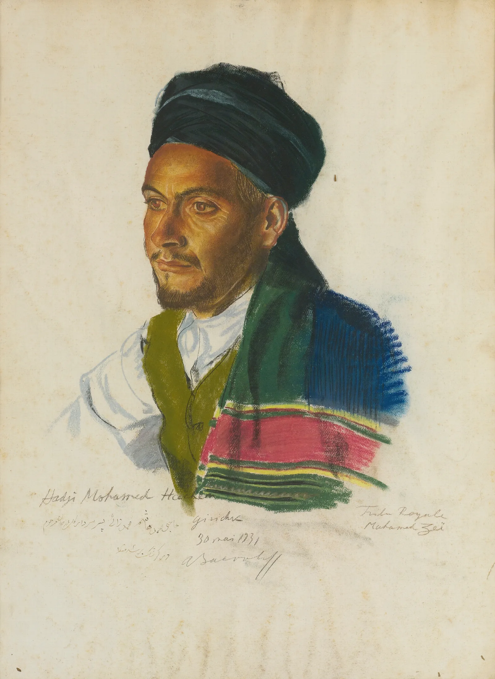 Portrait Of Haji Mohamed Hachem Wall Art by Alexandre Jacovleff - Canvas Print