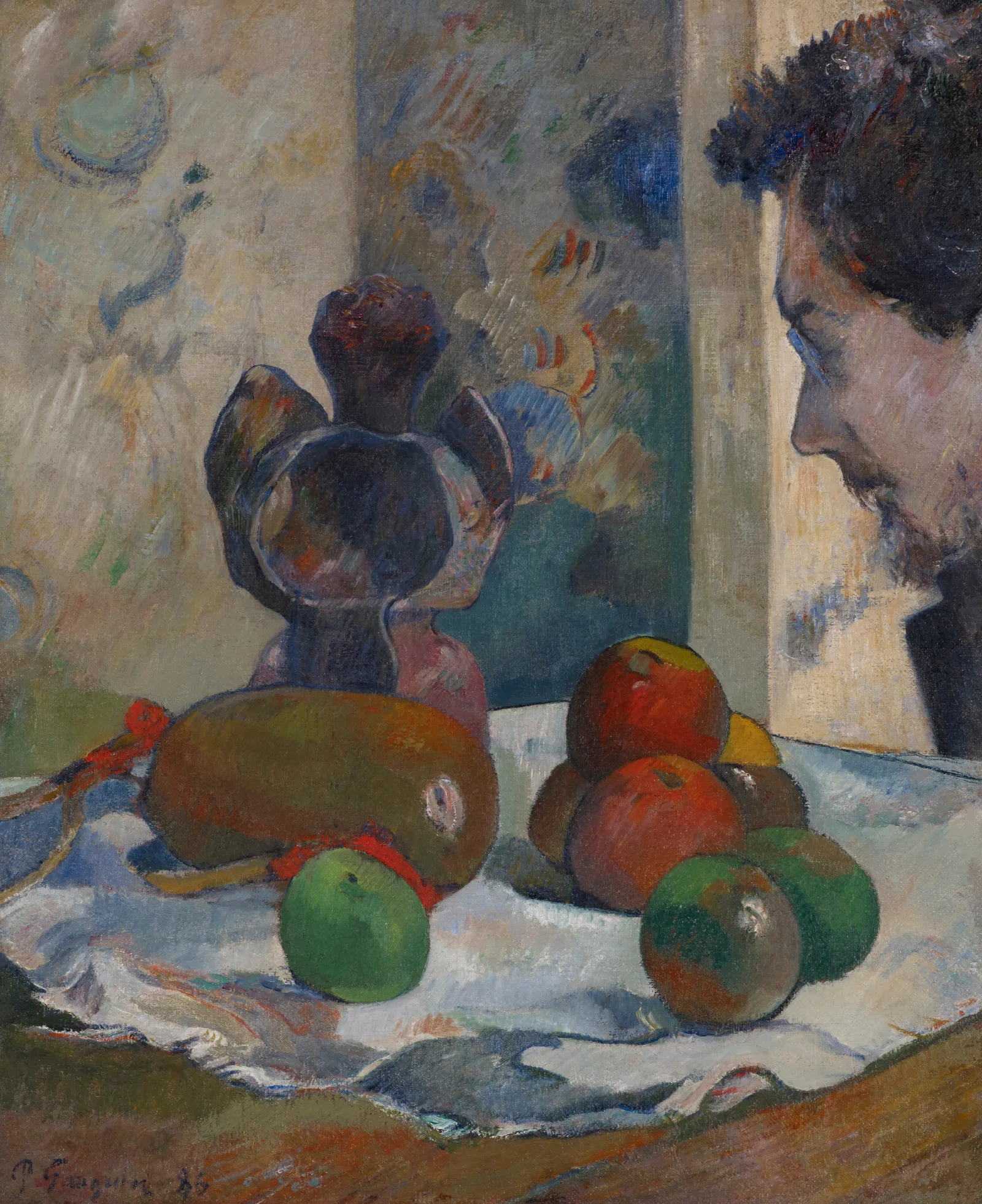 Still Life With Profile Of Laval Wall Art by Paul Gauguin - Canvas Print