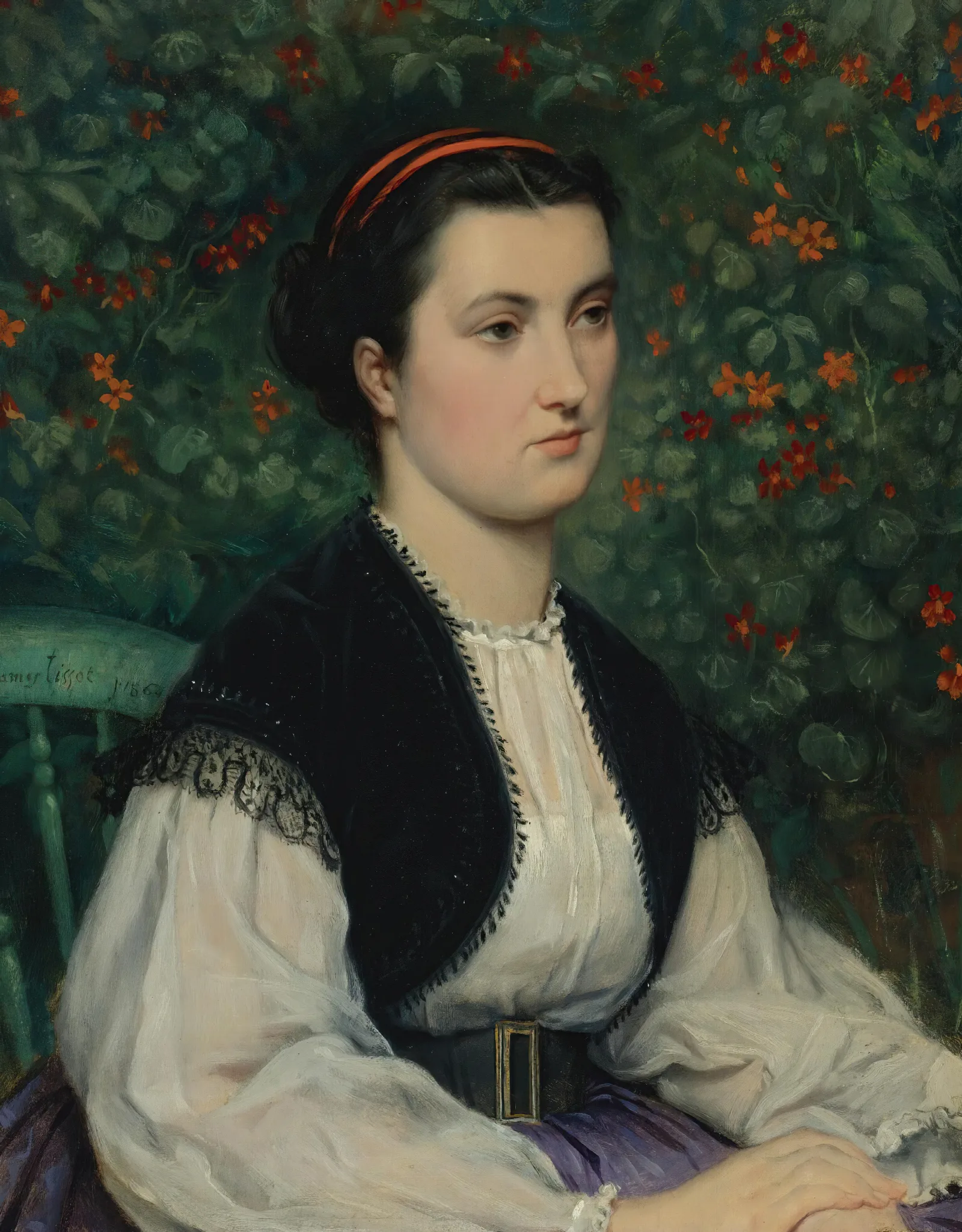 Portrait Of A Lady 25 Wall Art by James Tissot - Canvas Print
