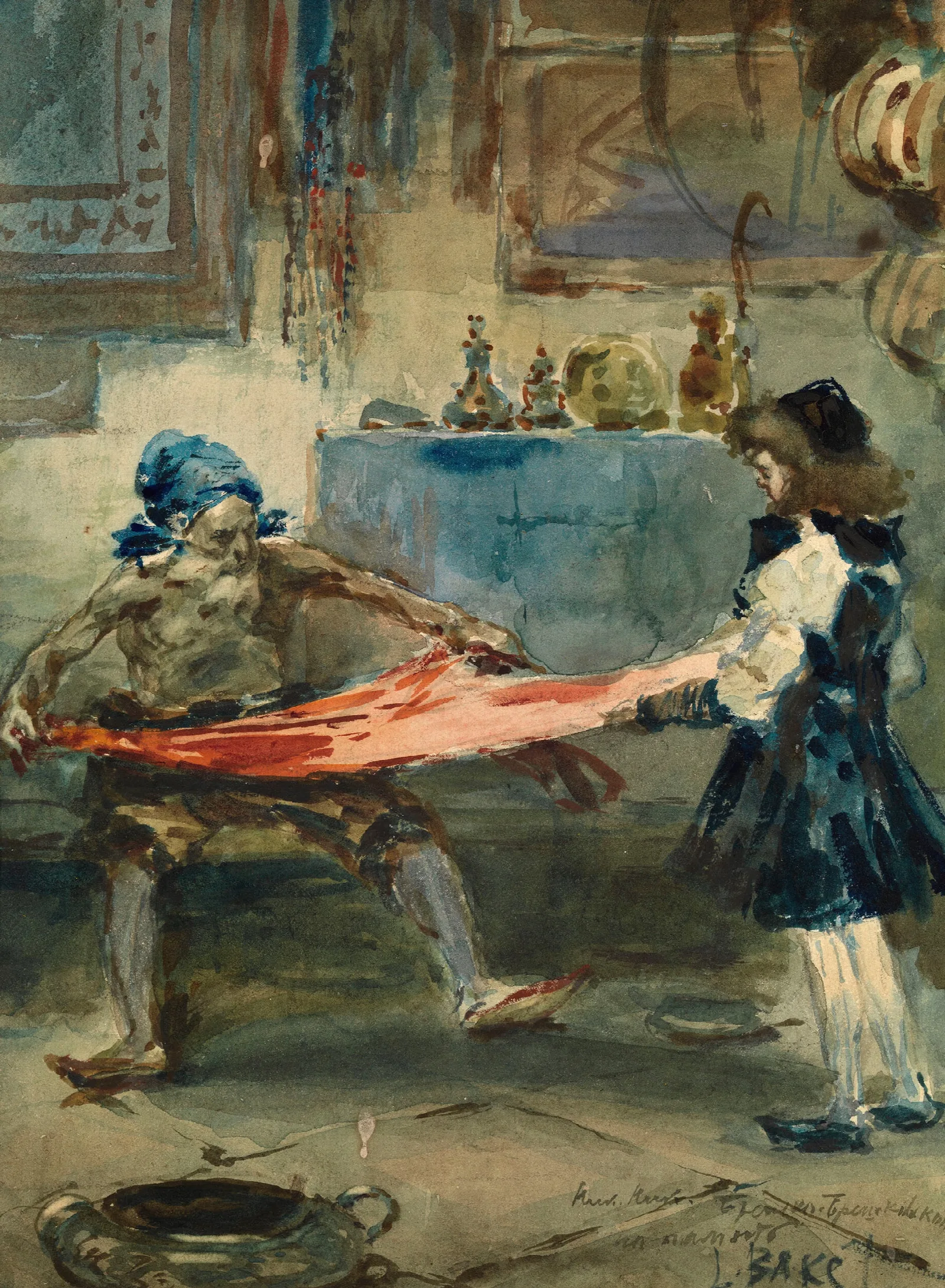 Oriental Scene 3 Wall Art by Léon Bakst - Canvas Print