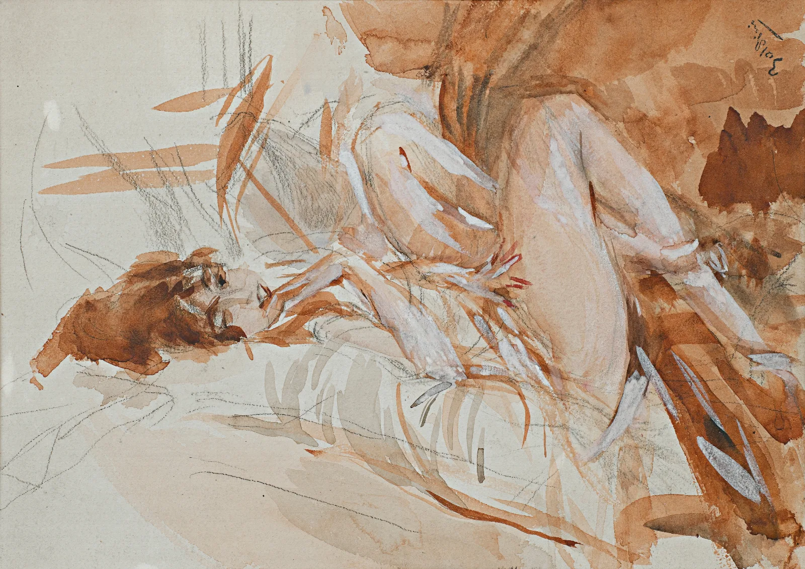 Reclining Lady Wall Art by Giovanni Boldini - Canvas Print