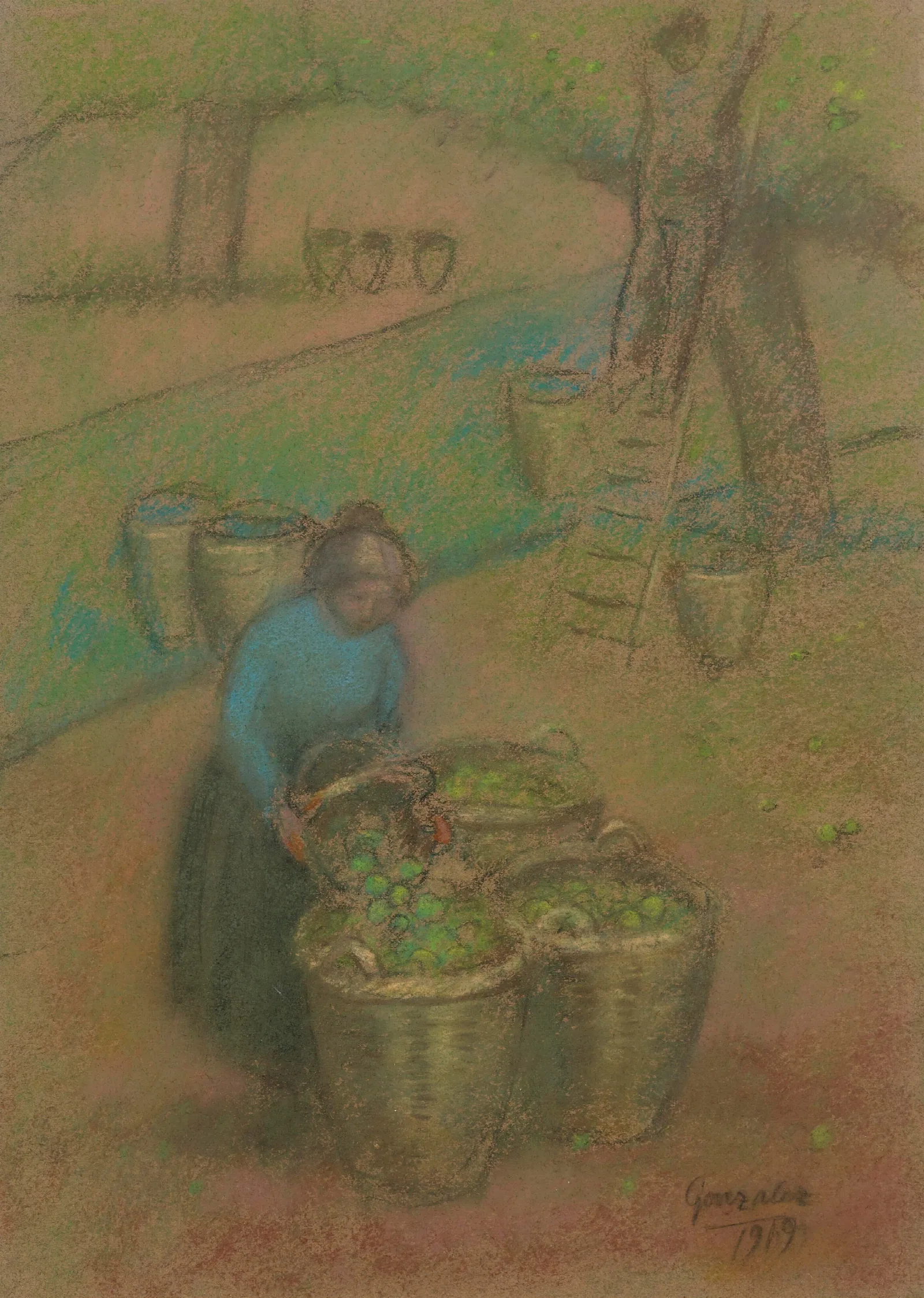 The Apple Basket Wall Art by Julio González - Canvas Print