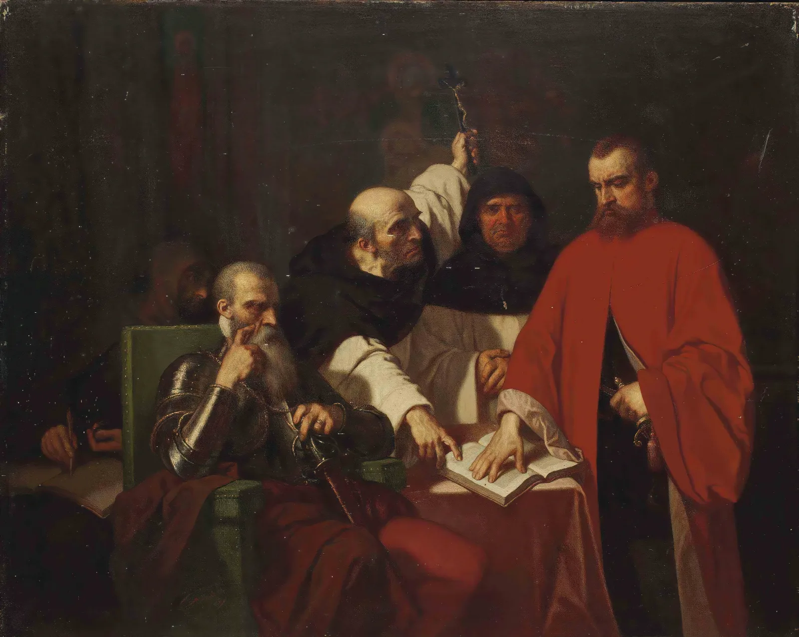 Le Serment De Vargas Devant Le Duc Dalbe Wall Art by Louis Gallait - Canvas Print