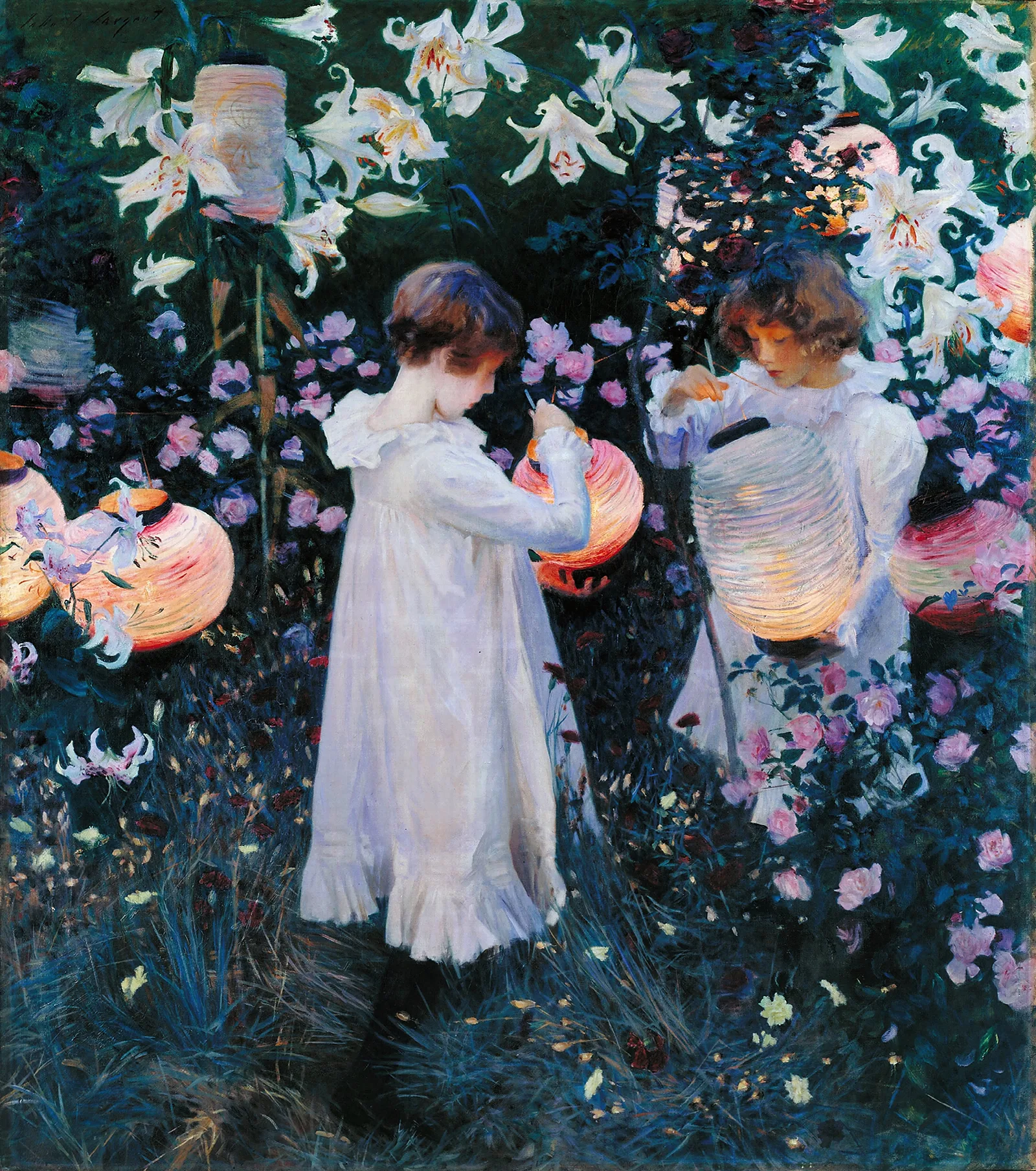 Carnation Lily Lily Rose Wall Art by John Singer Sargent - Canvas Print