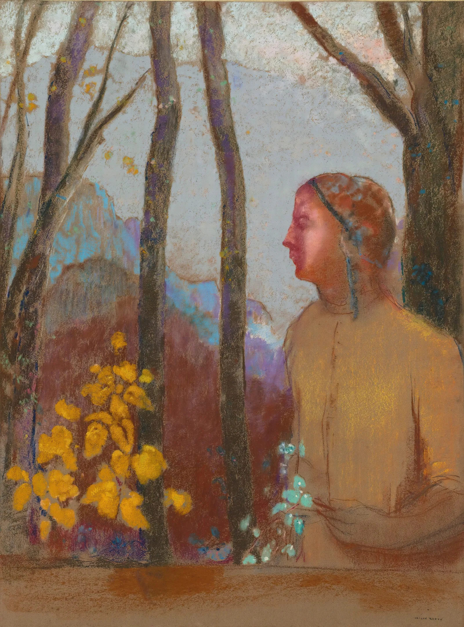 Evocation Femme A La Montagne Wall Art by Odilon Redon - Canvas Print