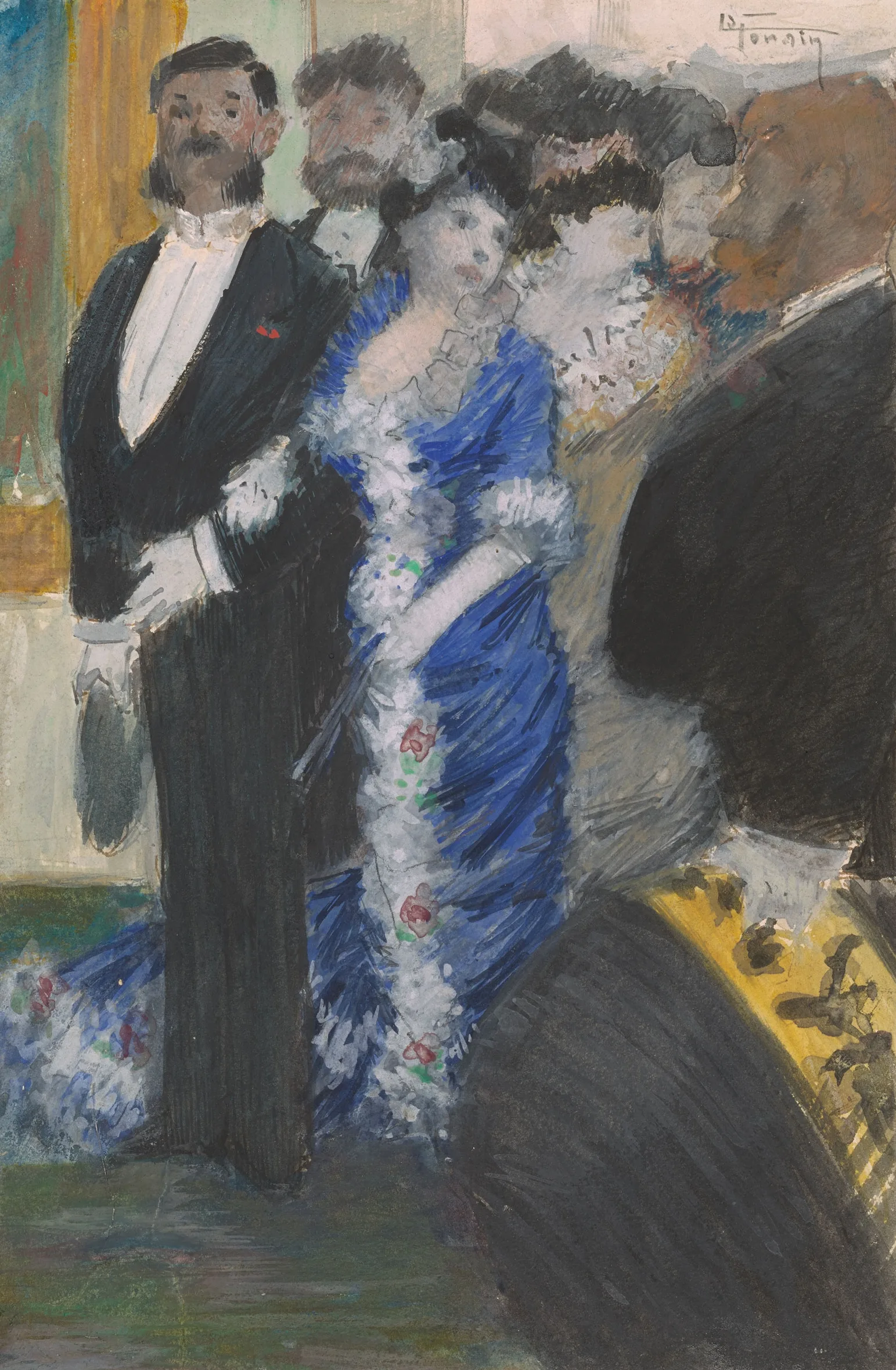 La Sortie Du Thea?tre Wall Art by Jean-Louis Forain - Canvas Print