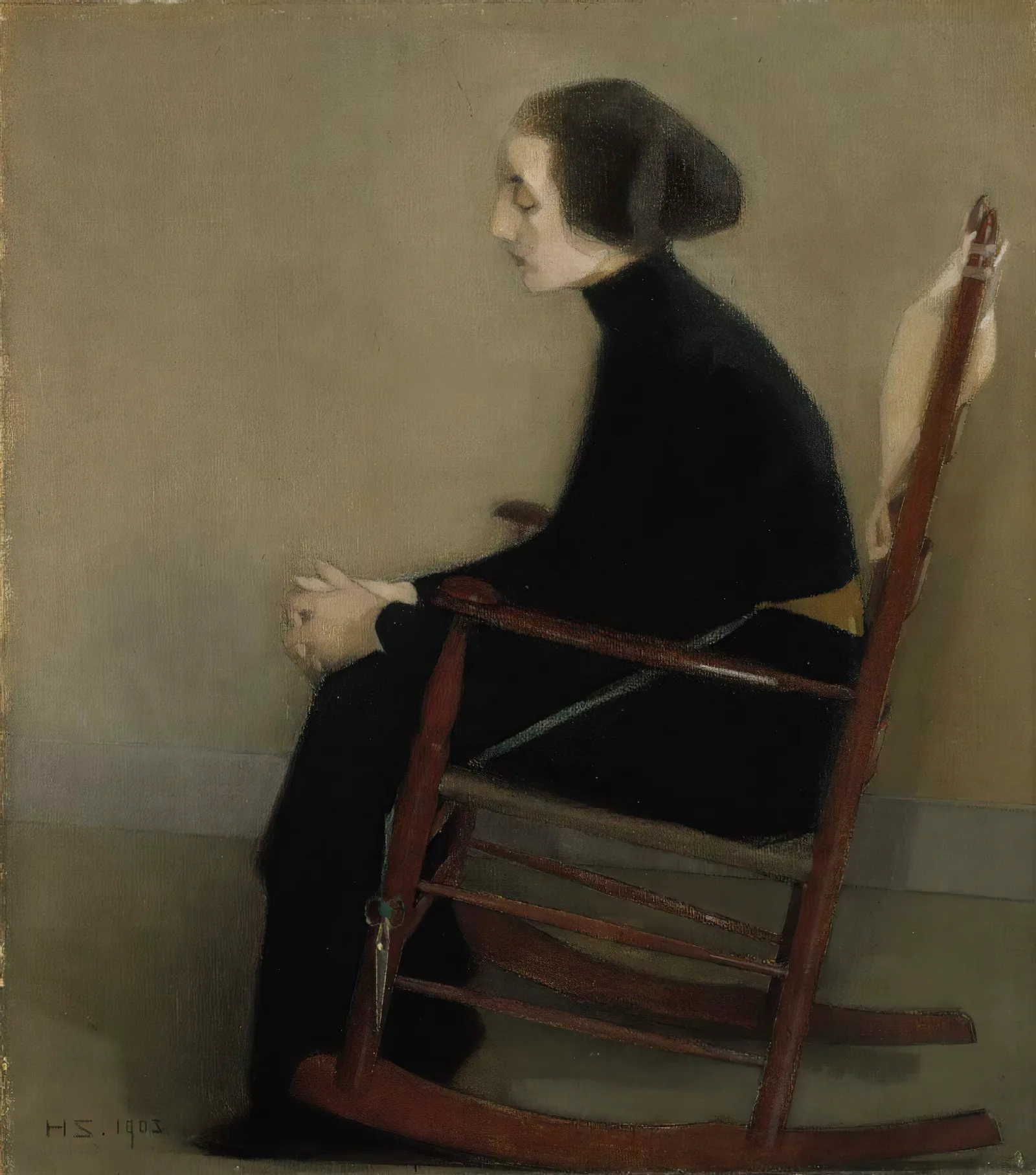 The Seamstress The Working Woman Wall Art by Helene Schjerfbeck - Canvas Print