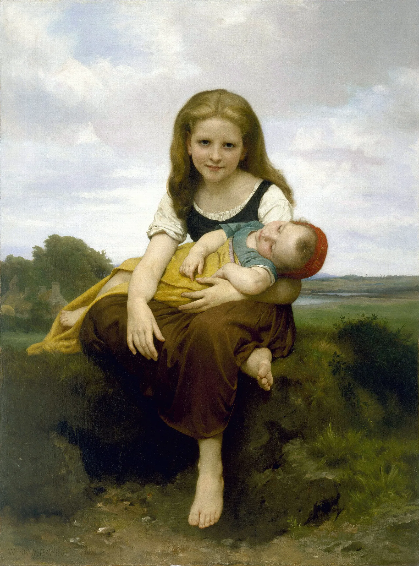 The Elder Sister Wall Art by William Bouguereau - Canvas Print