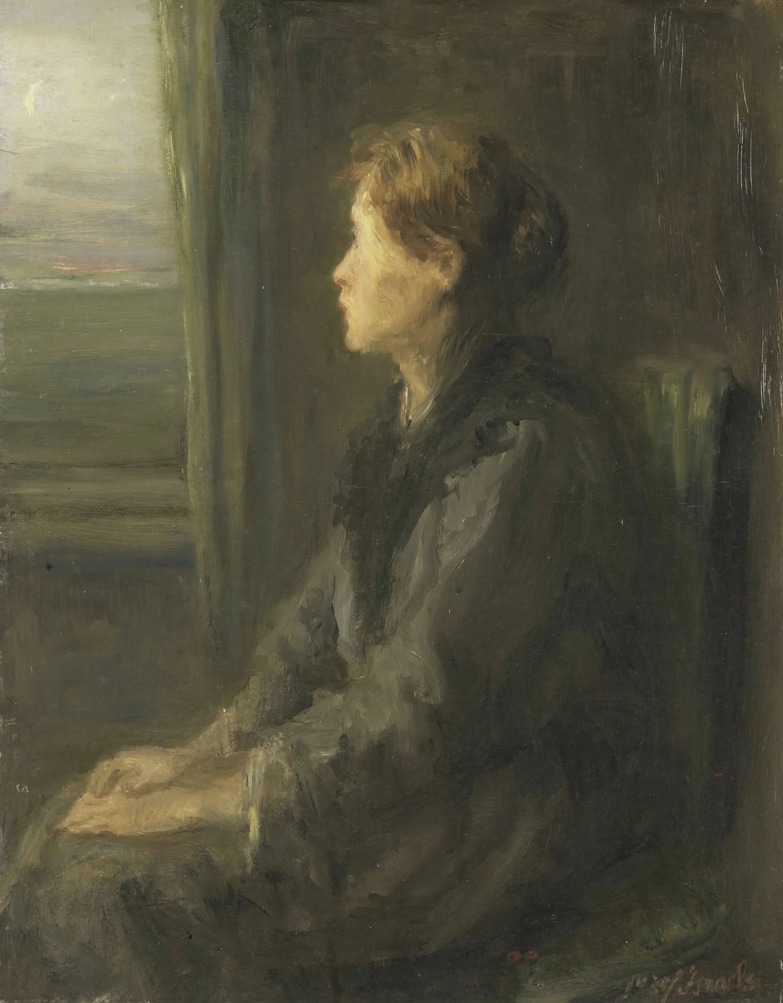 Woman At A Window 4 Wall Art by Jozef Israëls - Canvas Print