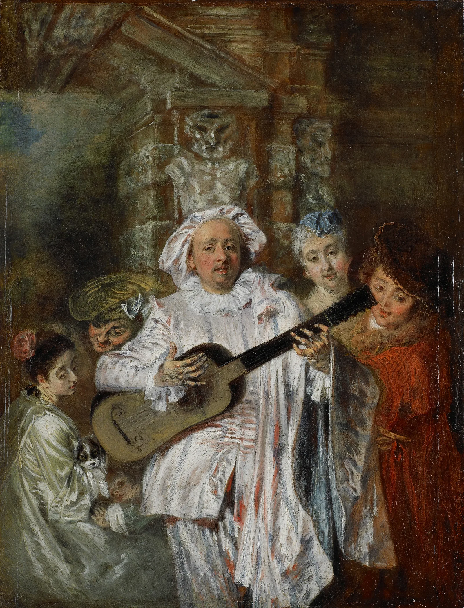 Sous Un Habit De Mezetin Wall Art by Jean-Antoine Watteau - Canvas Print