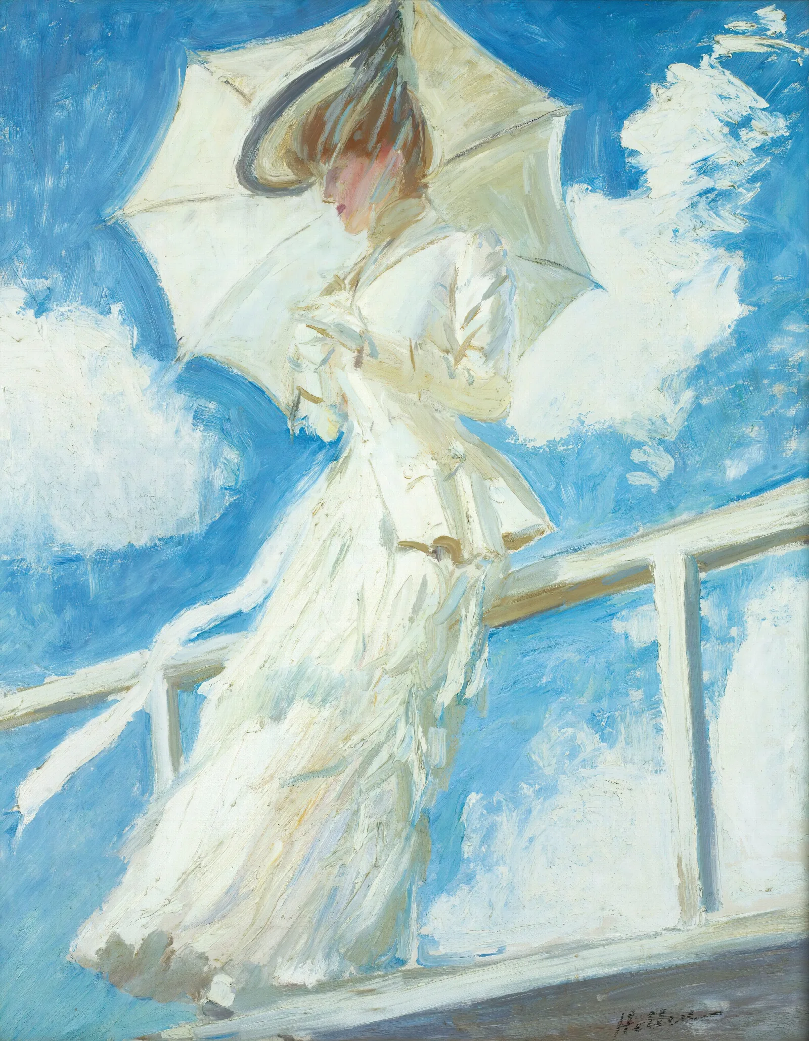 Portrait Of Mrs Helleu With An Umbrella Wall Art by Paul César Helleu - Canvas Print