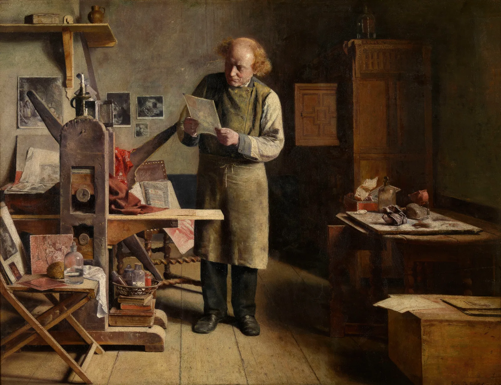 The Plate Printer by Henri de Braekeleer - Canvas Print