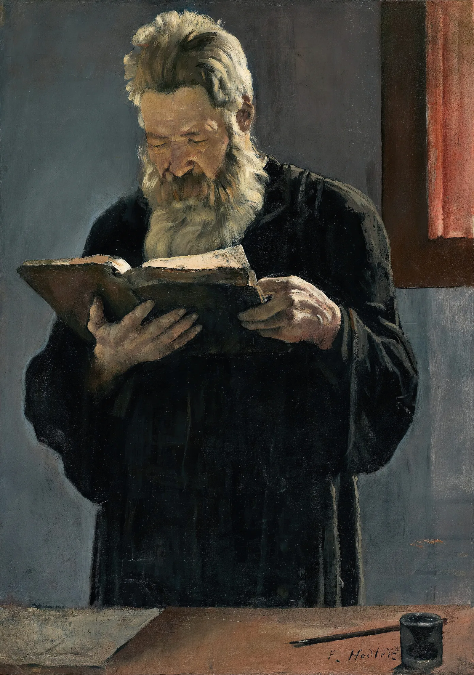 Reading Priest Wall Art by Ferdinand Hodler - Canvas Print
