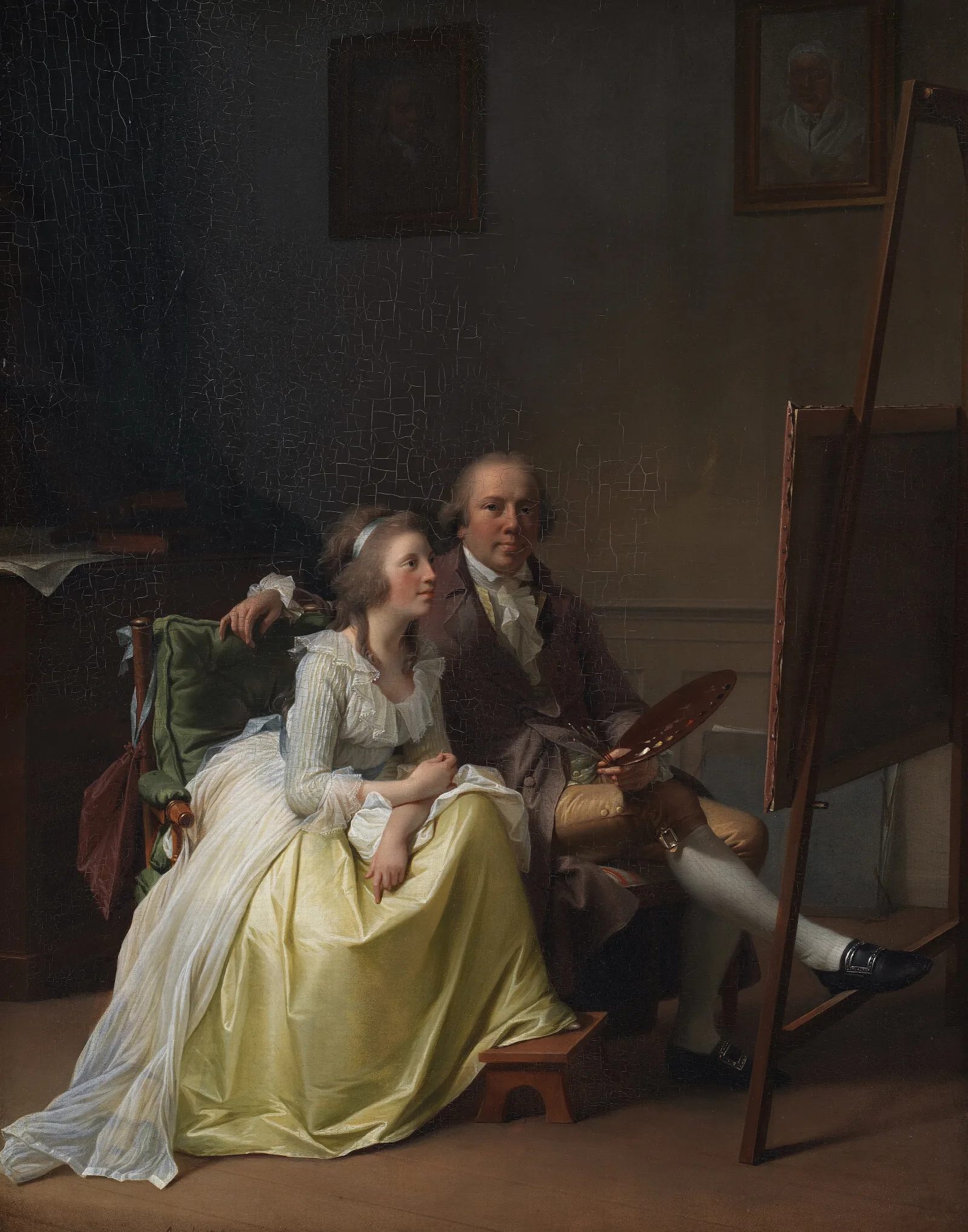 The Artist And His Wife Rosine Nee Dorschel Wall Art by Jens Juel - Canvas Print
