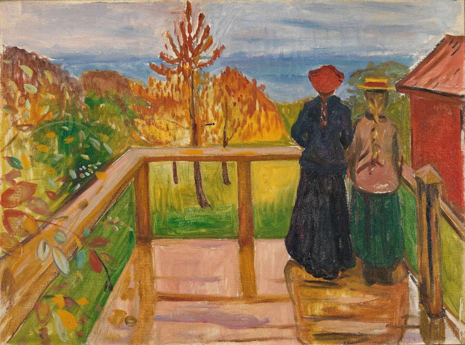 On The Veranda Wall Art by Edvard Munch - Canvas Print