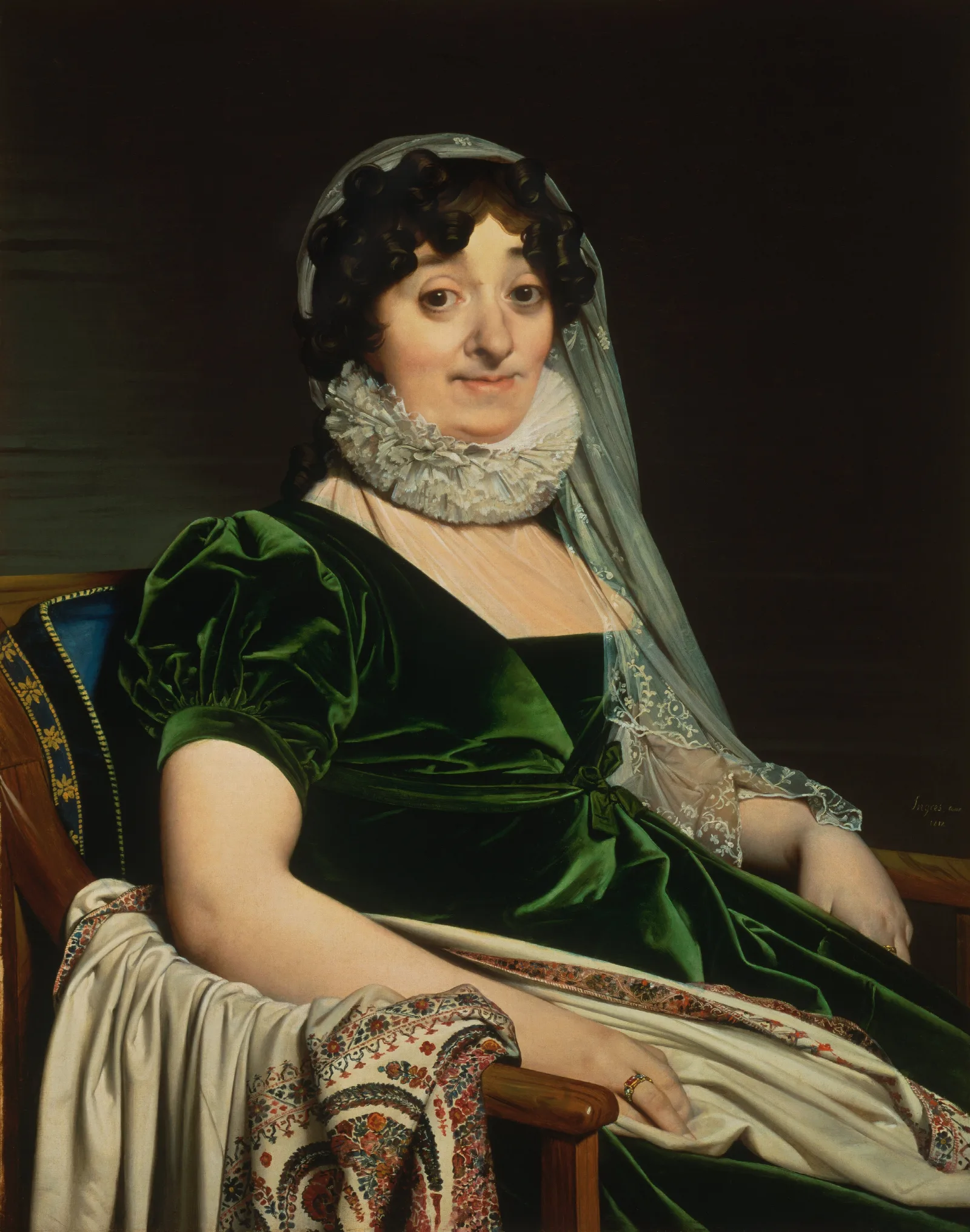 Portrait Of The Countess Of Tournon Wall Art by Jean Auguste Dominique Ingres - Canvas Print
