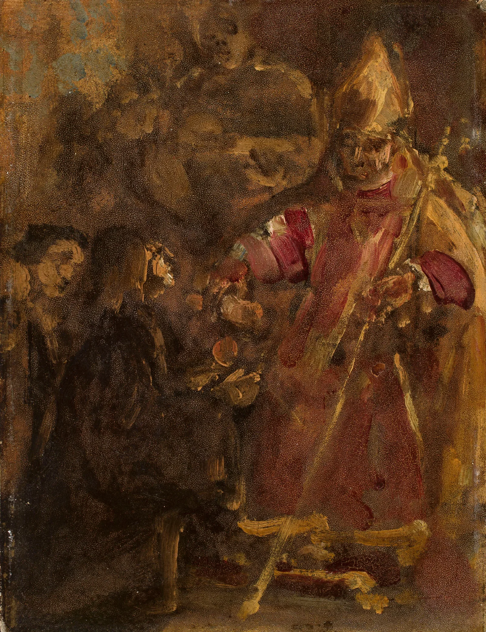 Bishop Lubranski Establishes The Ecclesiastical Academy In Poznan Sketch Wall Art by Jan Matejko - Canvas Print