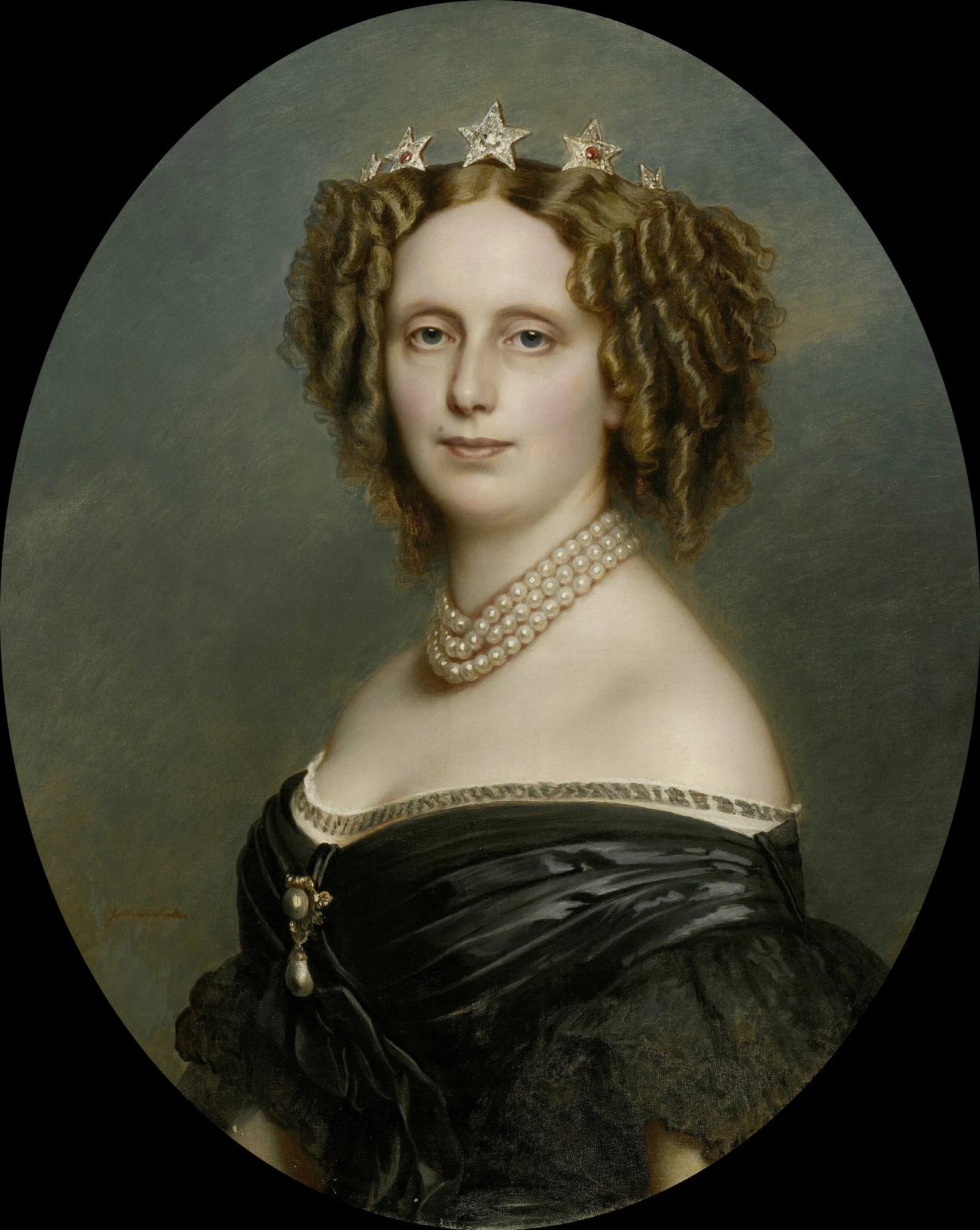 Portrait Of Sophia Frederika Mathilda 1818 77 Princess Of Wurttemberg Wall Art by Franz Xaver Winterhalter - Canvas Print