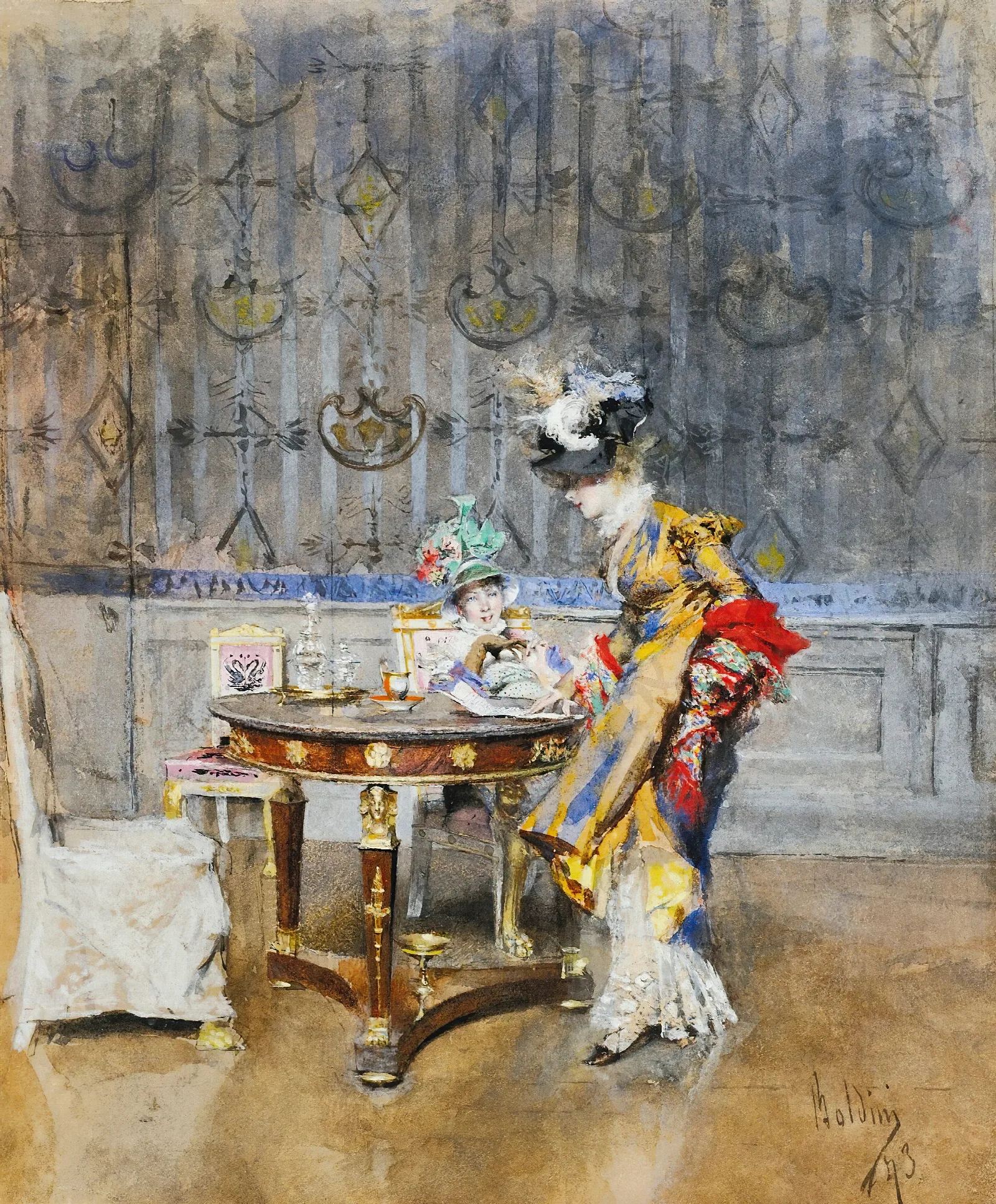 The Letter 9 Wall Art by Giovanni Boldini - Canvas Print