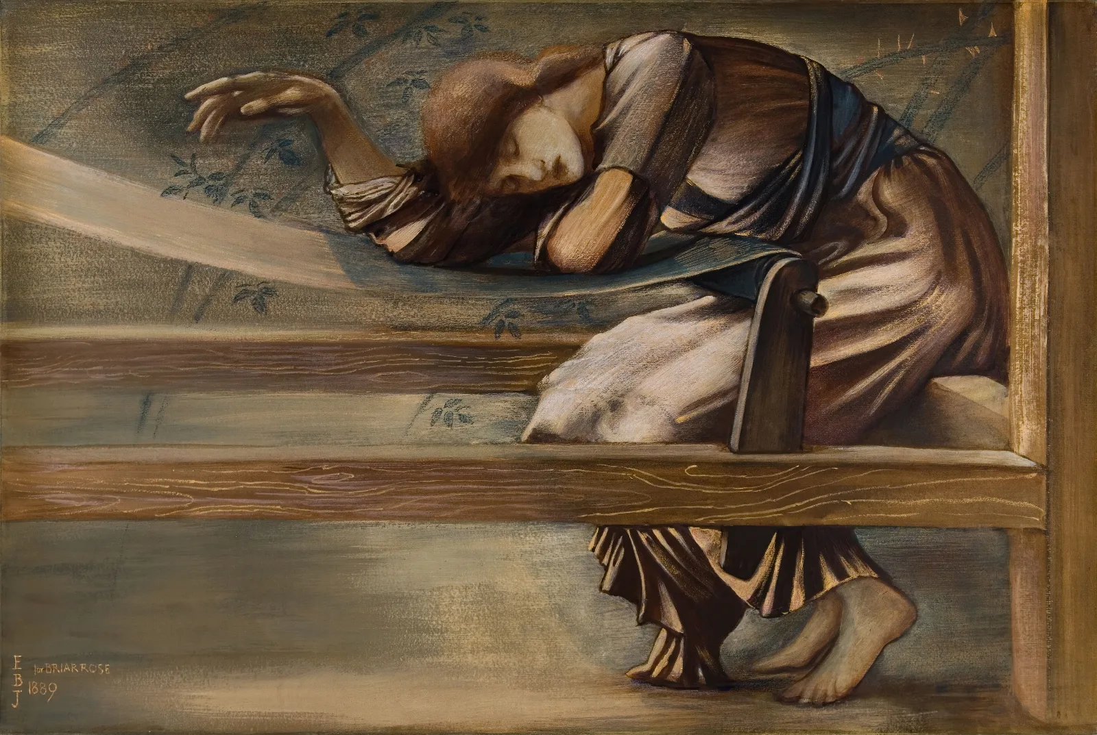 The Briar Rose Series Study For The Garden Court V Wall Art by Sir Edward Coley Burne-Jones - Canvas Print