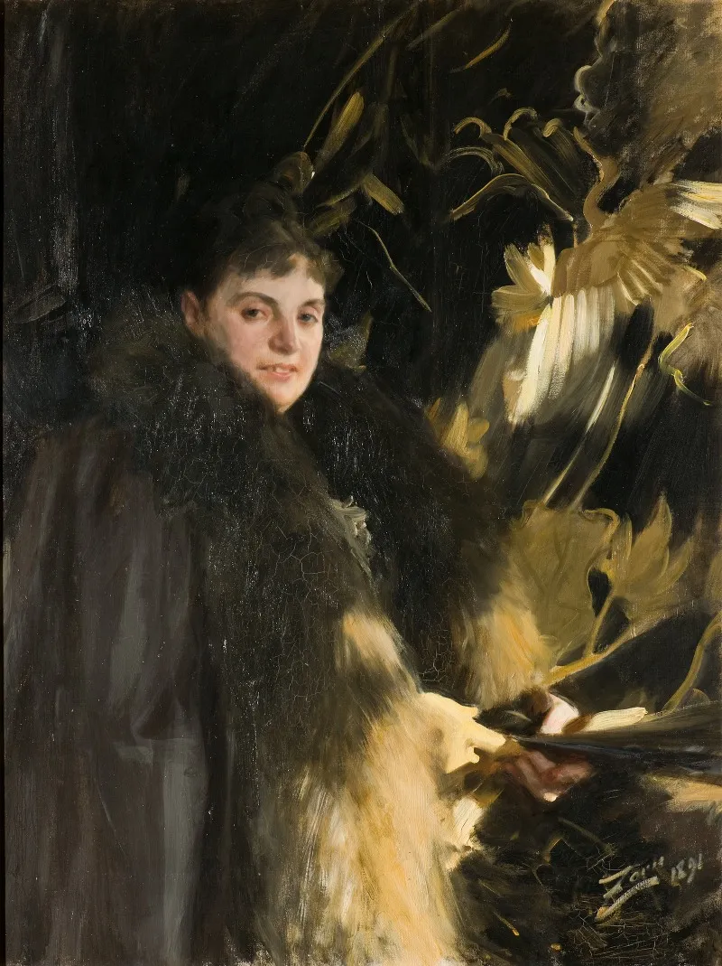 Mrs Veronica Heiss Wall Art by Anders Zorn - Canvas Print