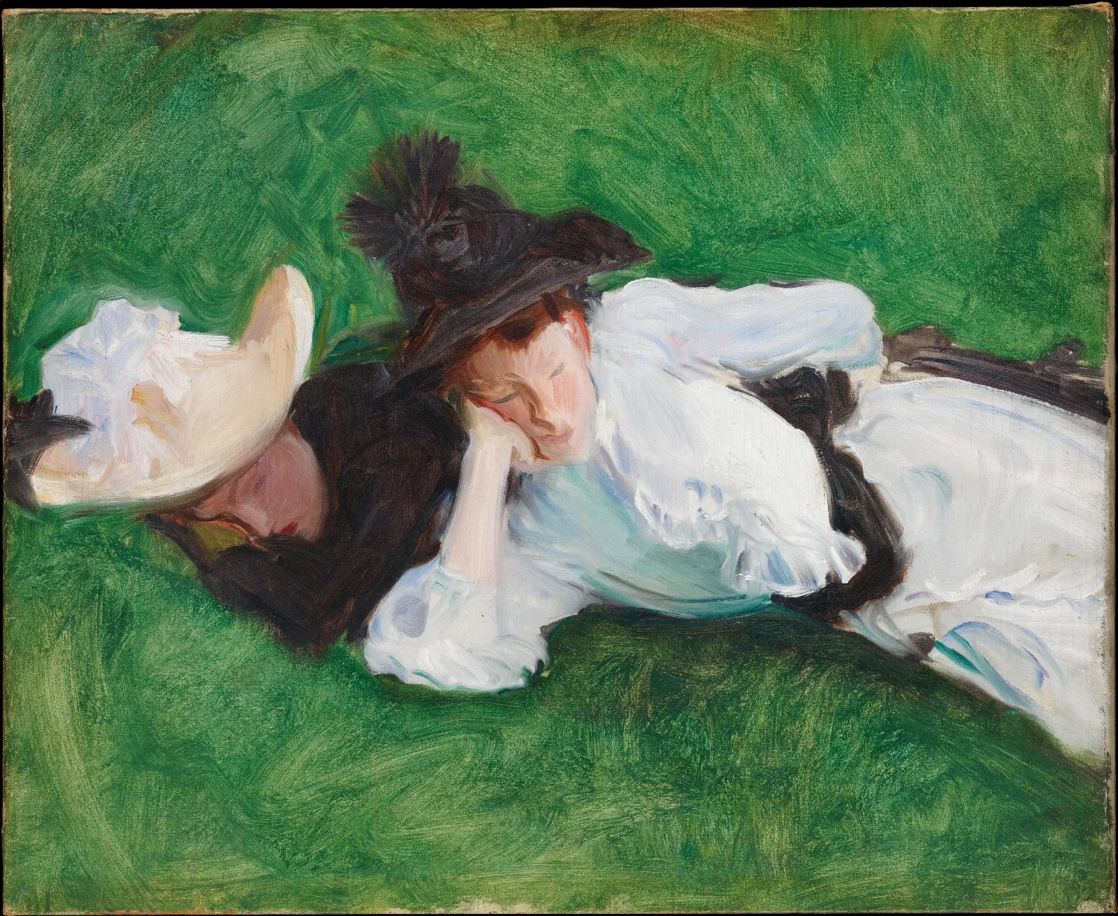 Two Girls On A Lawn Wall Art by John Singer Sargent - Canvas Print