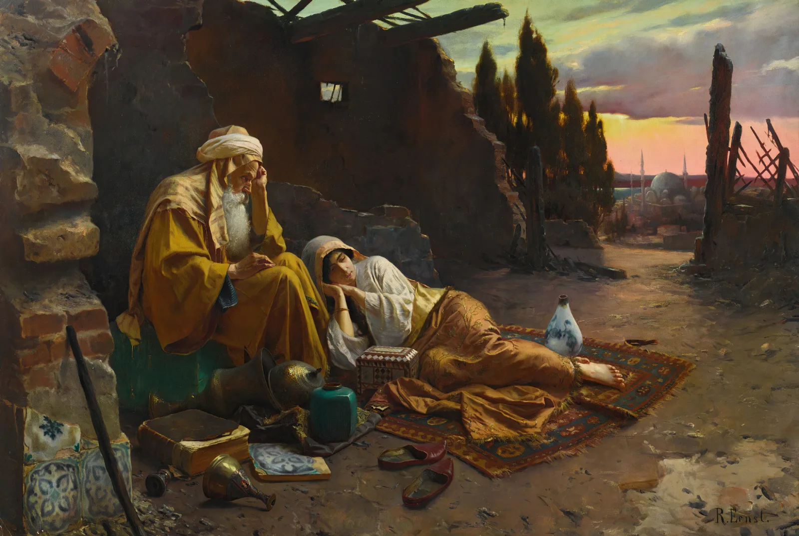 A New Dawn Wall Art by Rudolf Ernst - Canvas Print