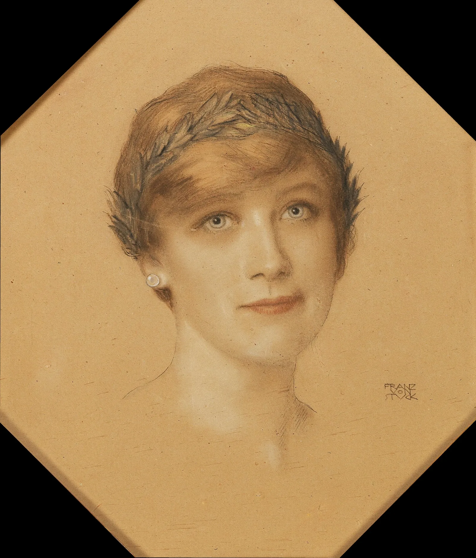 Frauenportrat 3 Wall Art by Franz von Stuck - Canvas Print