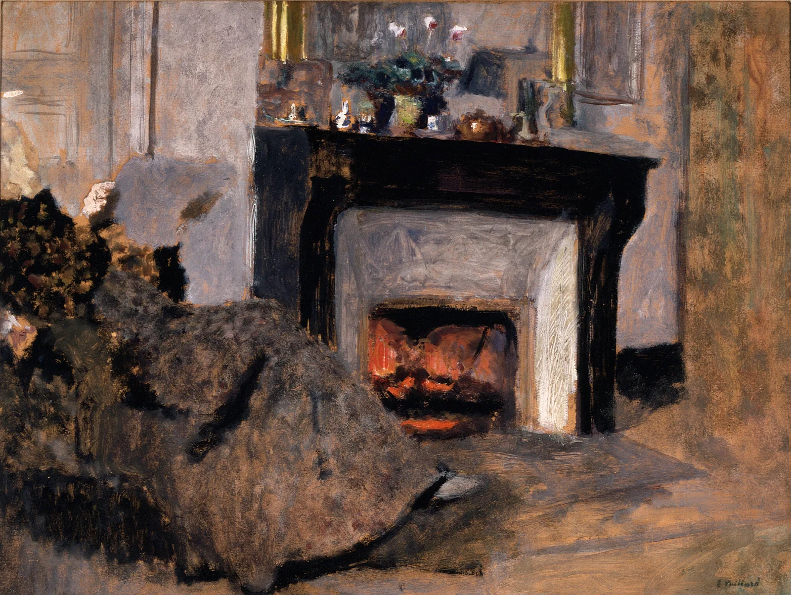 The Fireplace Wall Art by Édouard Vuillard - Canvas Print