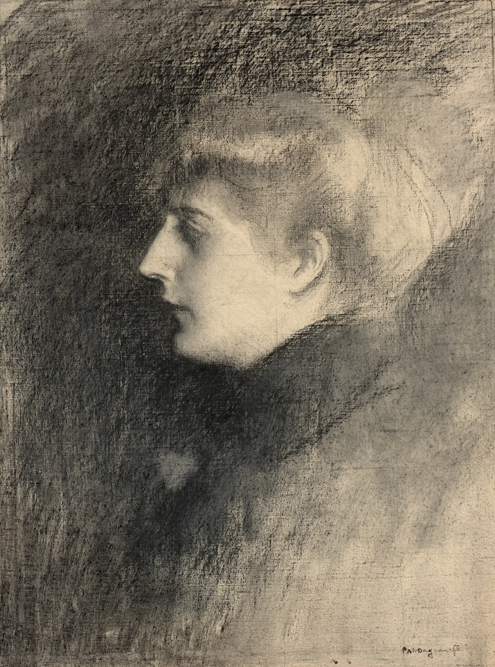 Portrait Of A Lady In Profile 4 Wall Art by Pascal-Adolphe-Jean Dagnan-Bouveret - Canvas Print