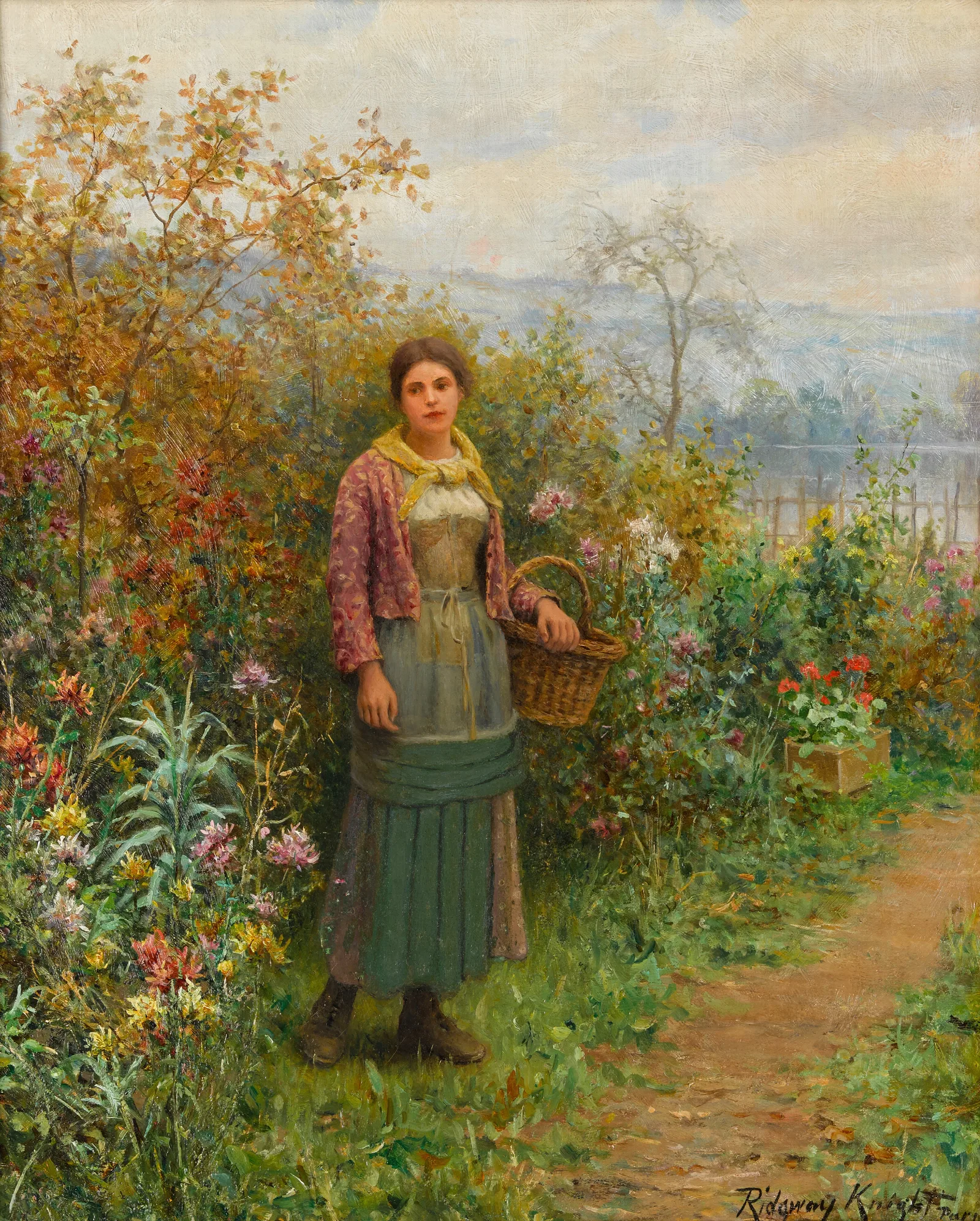 A Moments Pause Wall Art by Daniel Ridgway Knight - Canvas Print