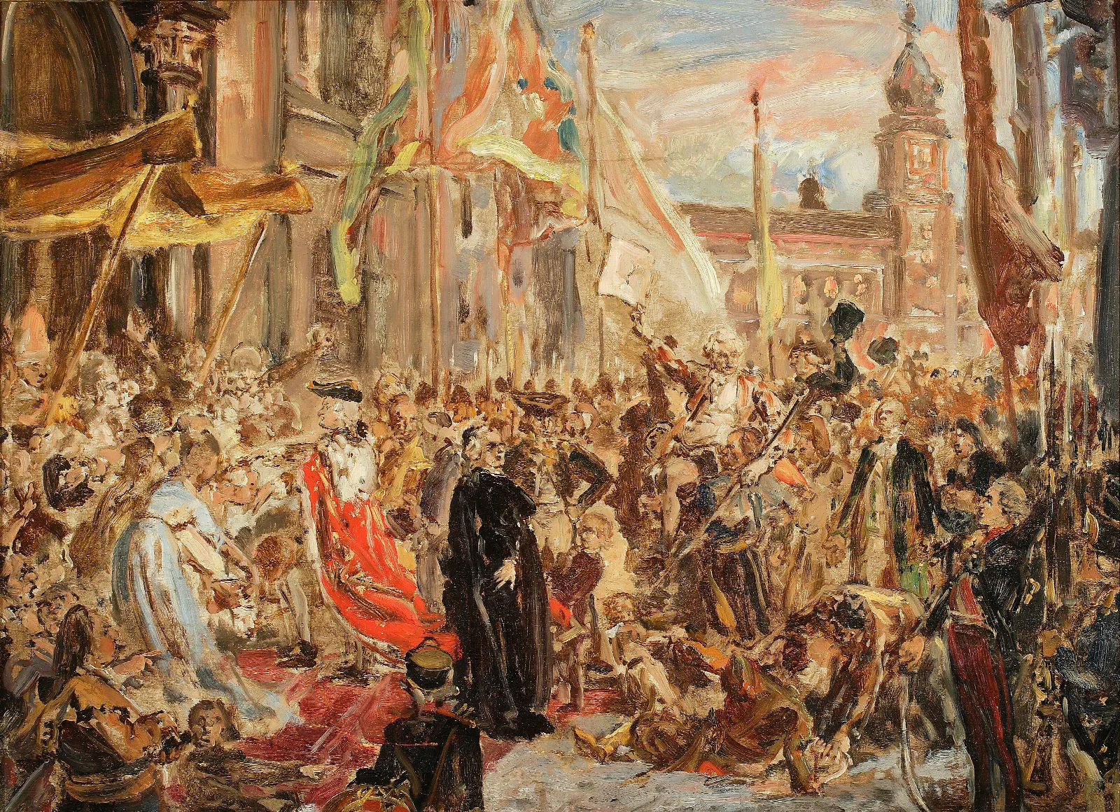 Sketch For The Painting Constitution Of The 3 May Wall Art by Jan Matejko - Canvas Print