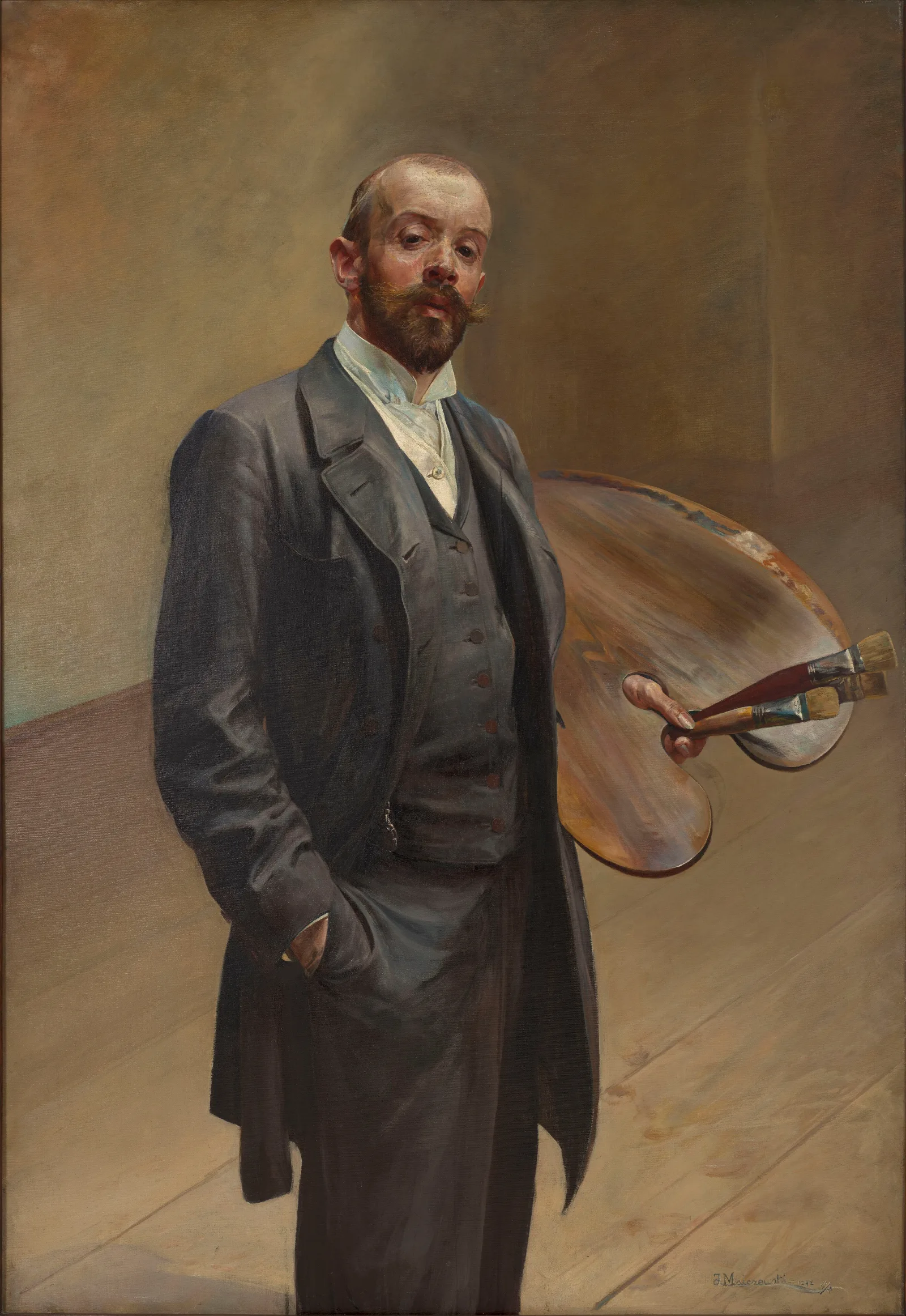Self Portrait With Palette 7 Wall Art by Jacek Malczewski - Canvas Print