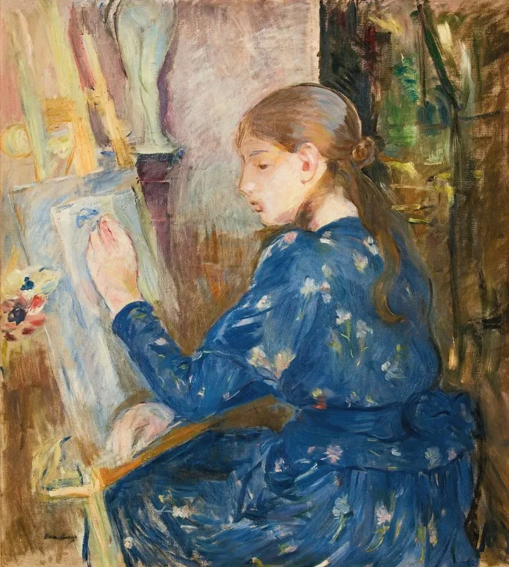 Jeune Fille Ecrivant Wall Art by Berthe Morisot - Canvas Print