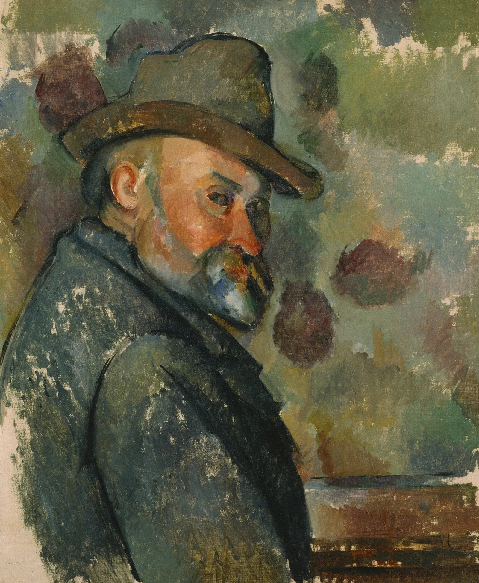Self Portrait With A Hat Wall Art by Paul Cézanne - Canvas Print
