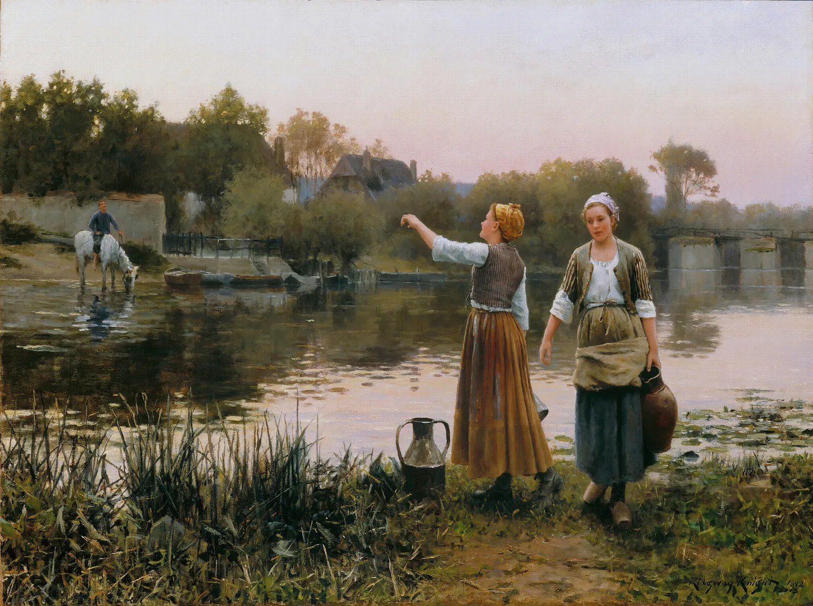 The Water Carriers Wall Art by Daniel Ridgway Knight - Canvas Print