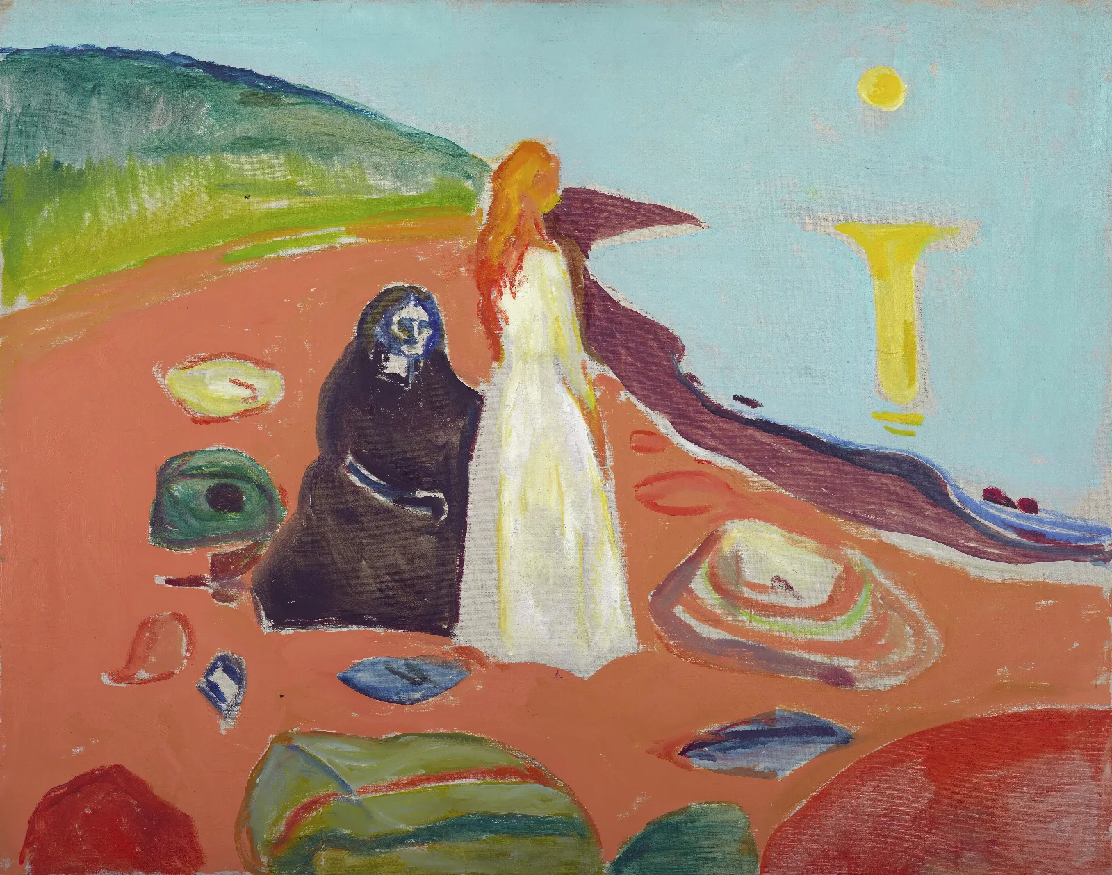 Two Women On The Shore Ii Wall Art by Edvard Munch - Canvas Print