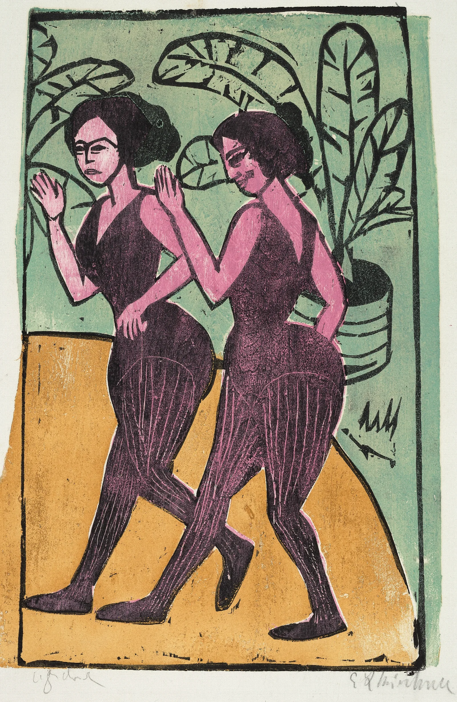 English Step Dancers Wall Art by Ernst Ludwig Kirchner - Canvas Print