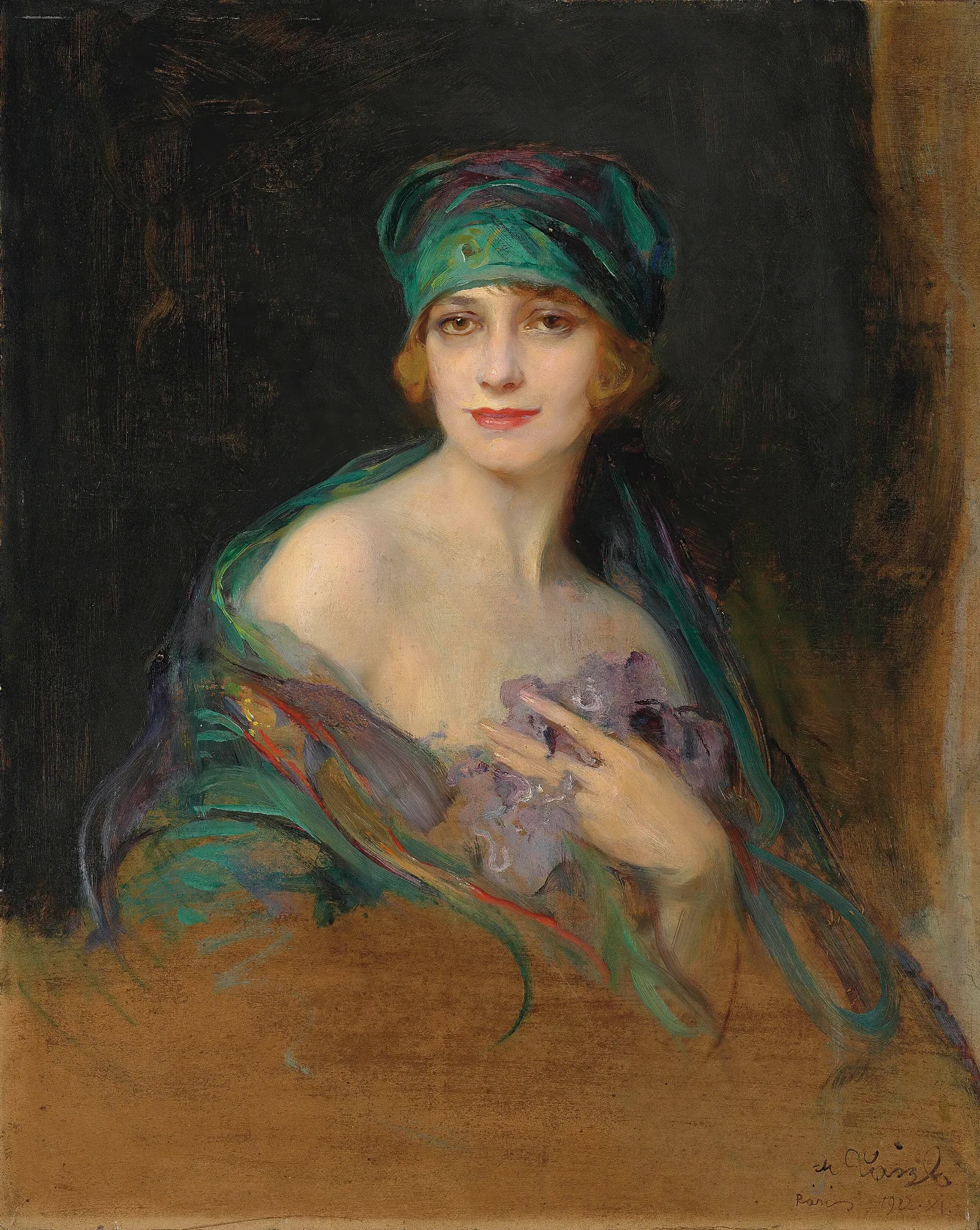 Portrait Of Princess Ruspoli Duchess De Gramont Wall Art by Philip Alexius de László - Canvas Print