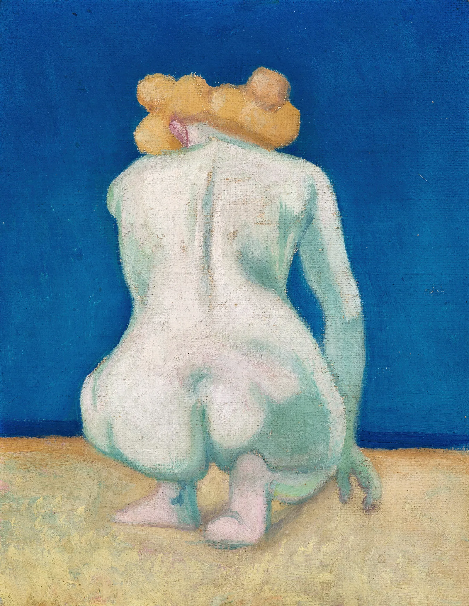 Femme Blonde Accroupie De Dos Wall Art by Félix Vallotton - Canvas Print