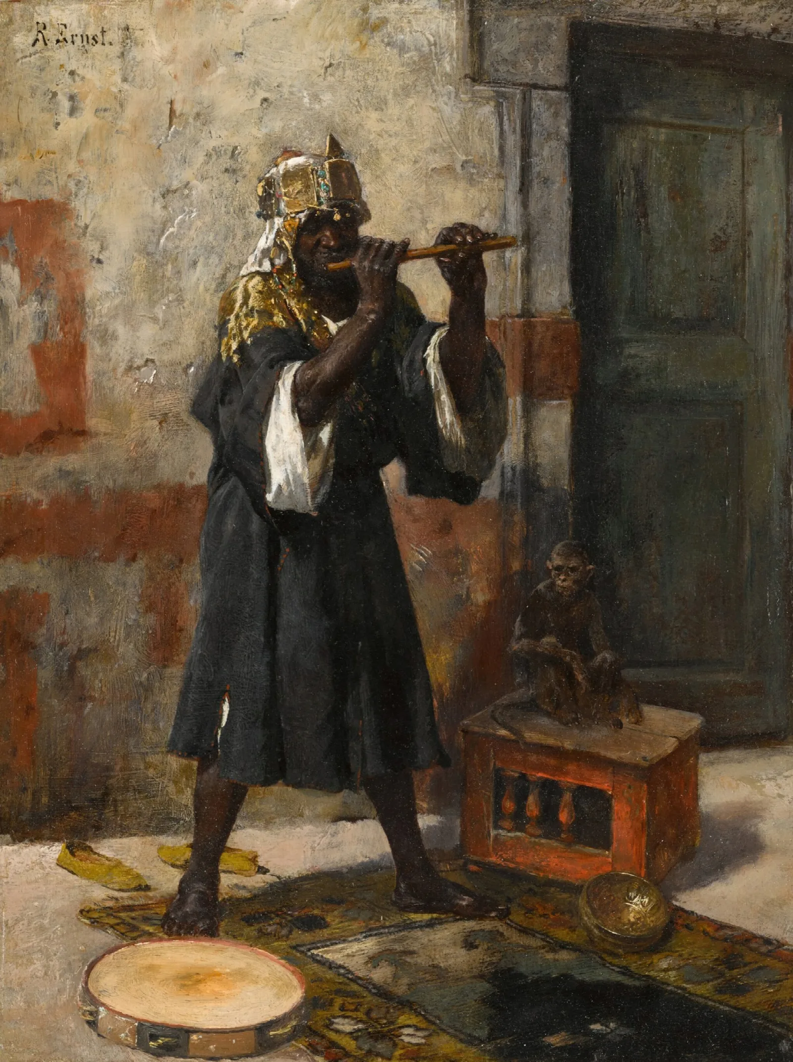 The Flute Player 3 Wall Art by Rudolf Ernst - Canvas Print