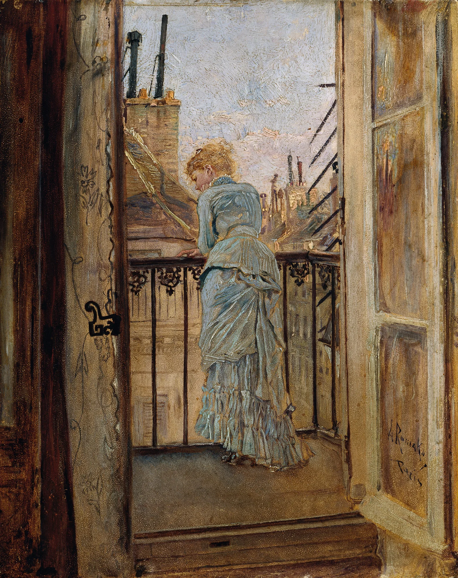 Auf Dem Balkon Wall Art by Anton Romako - Canvas Print