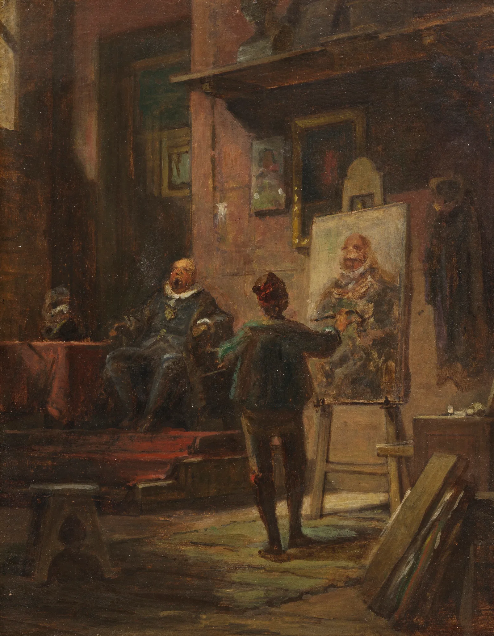Der Maler Im Atelier Wall Art by Carl Spitzweg - Canvas Print