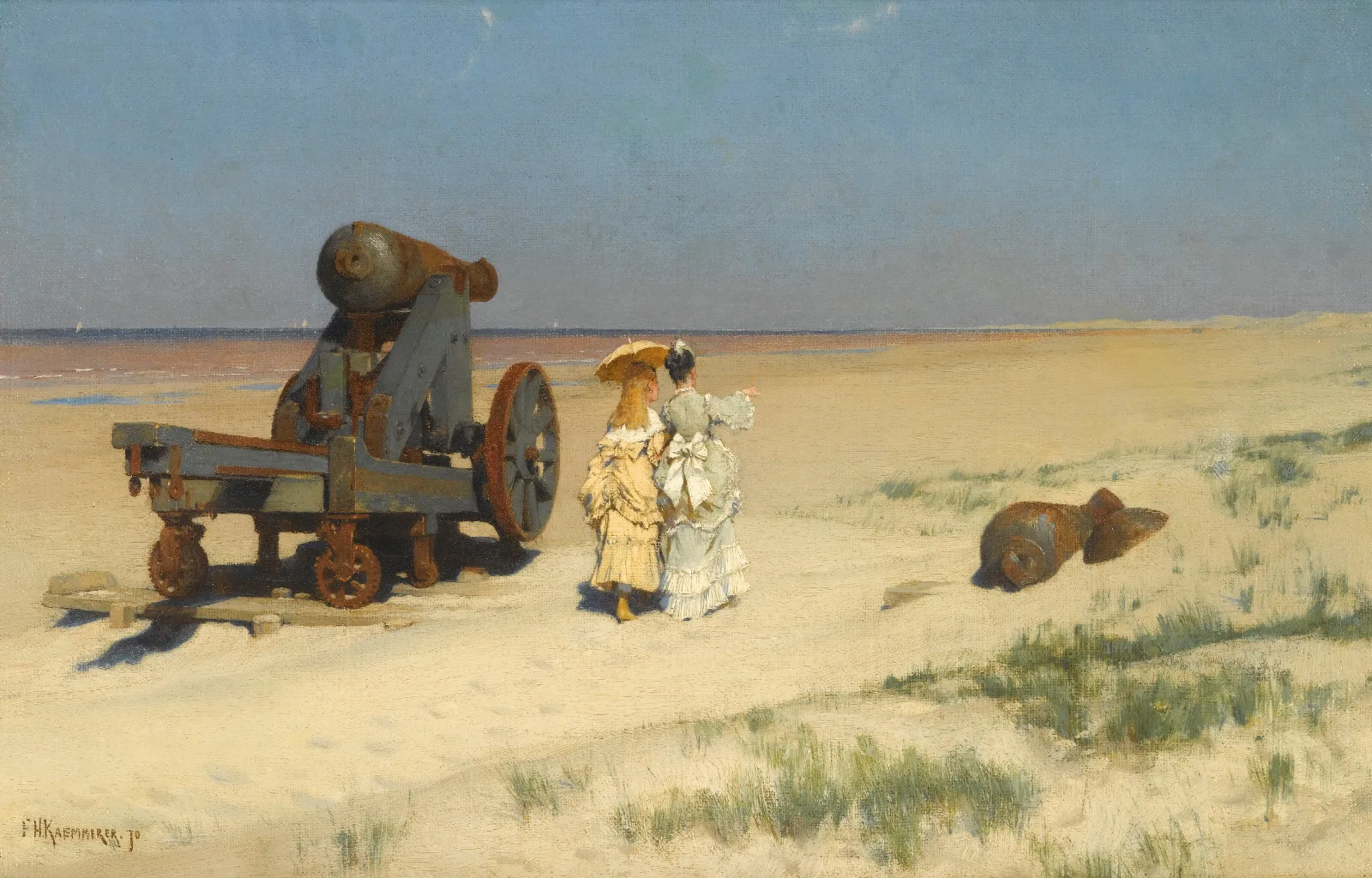 A Beach Stroll Wall Art by Frederik Hendrik Kaemmerer - Canvas Print