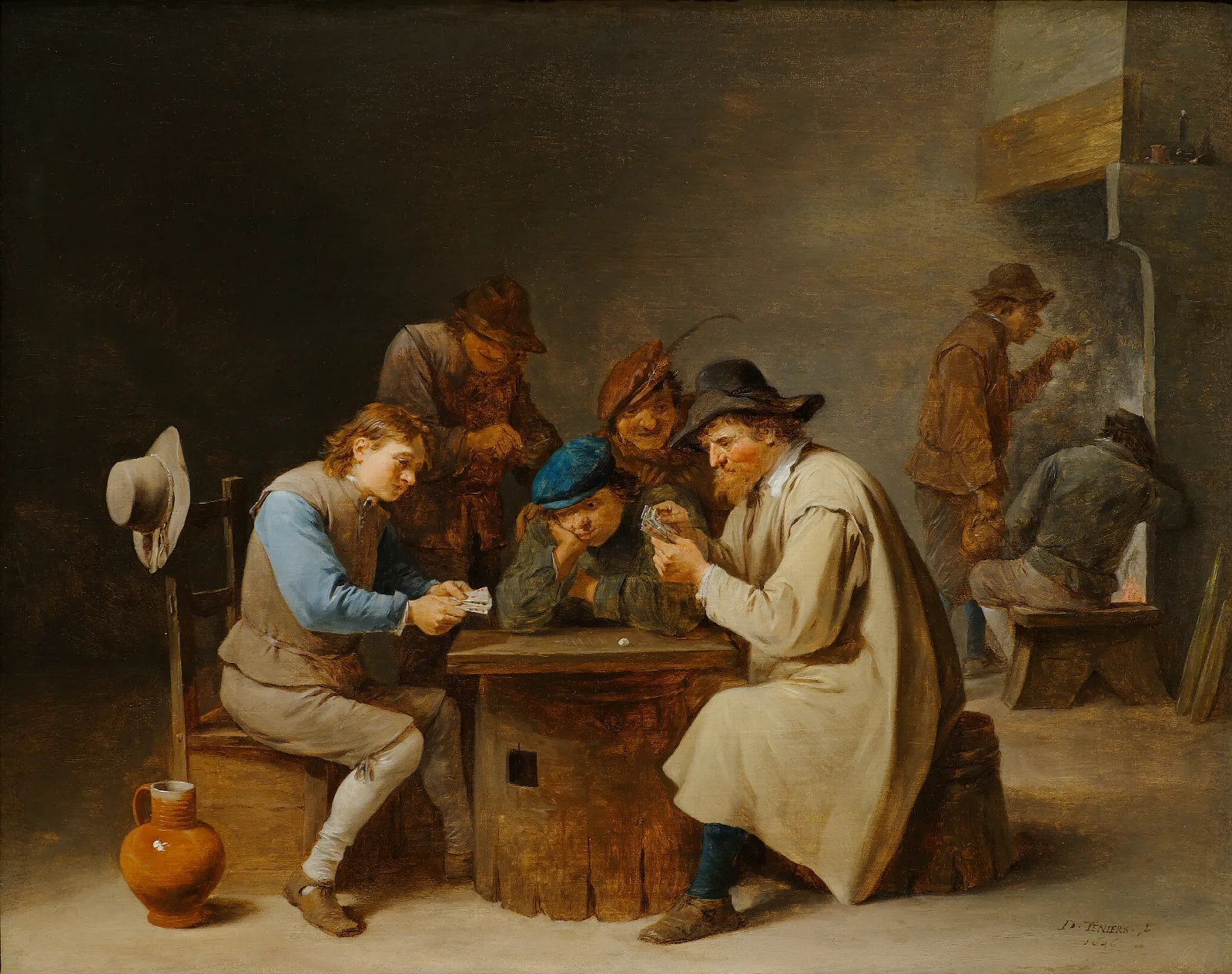 The Card Players Wall Art by David Teniers The Younger - Canvas Print